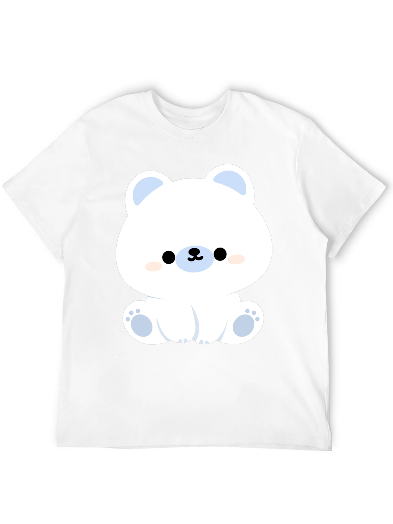 Cute Polar Bear Graphic Tee - Black Cotton T-Shirt