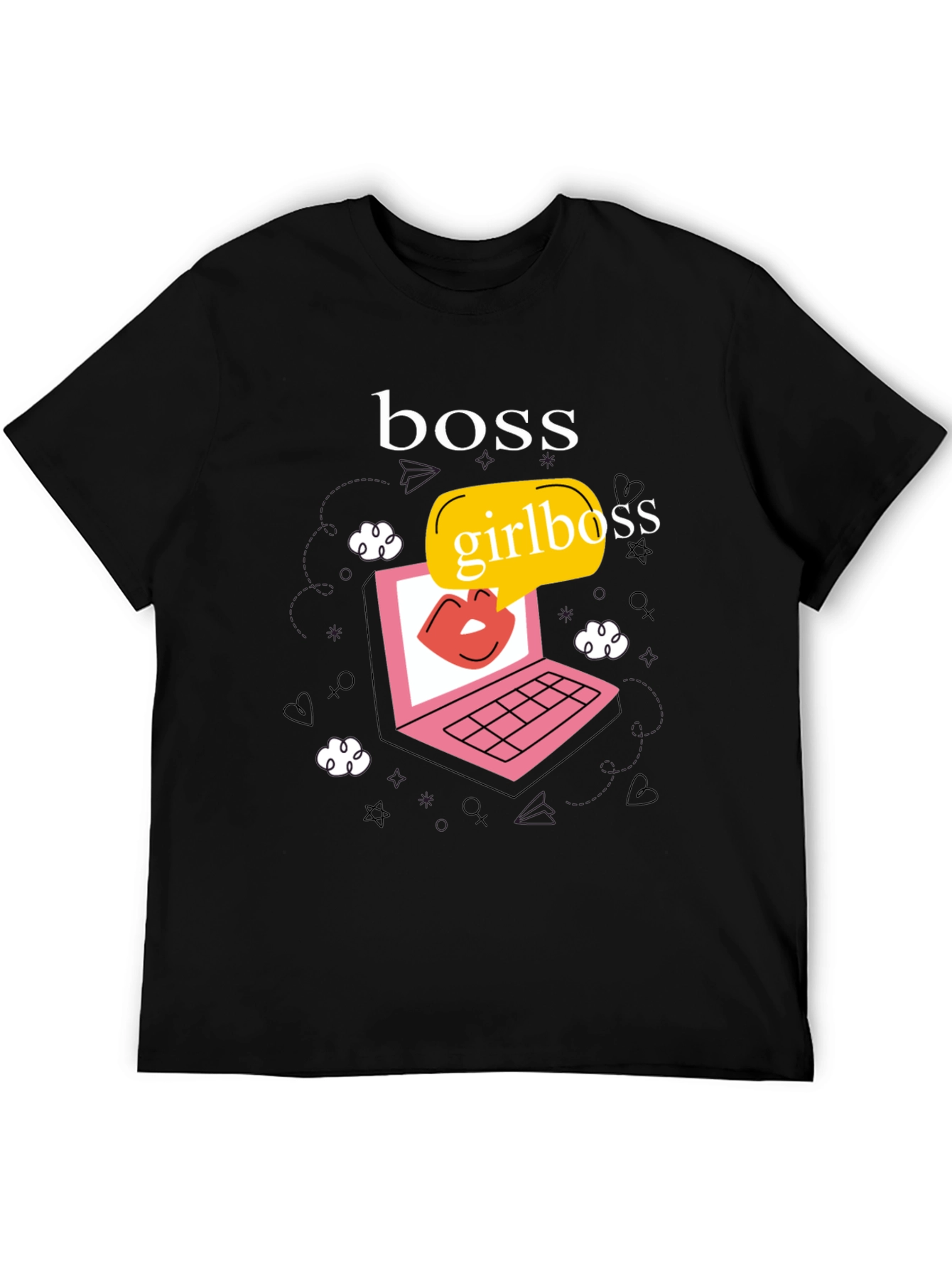 Girlboss Graphic Tee - Trendy Laptop Design T-shirt