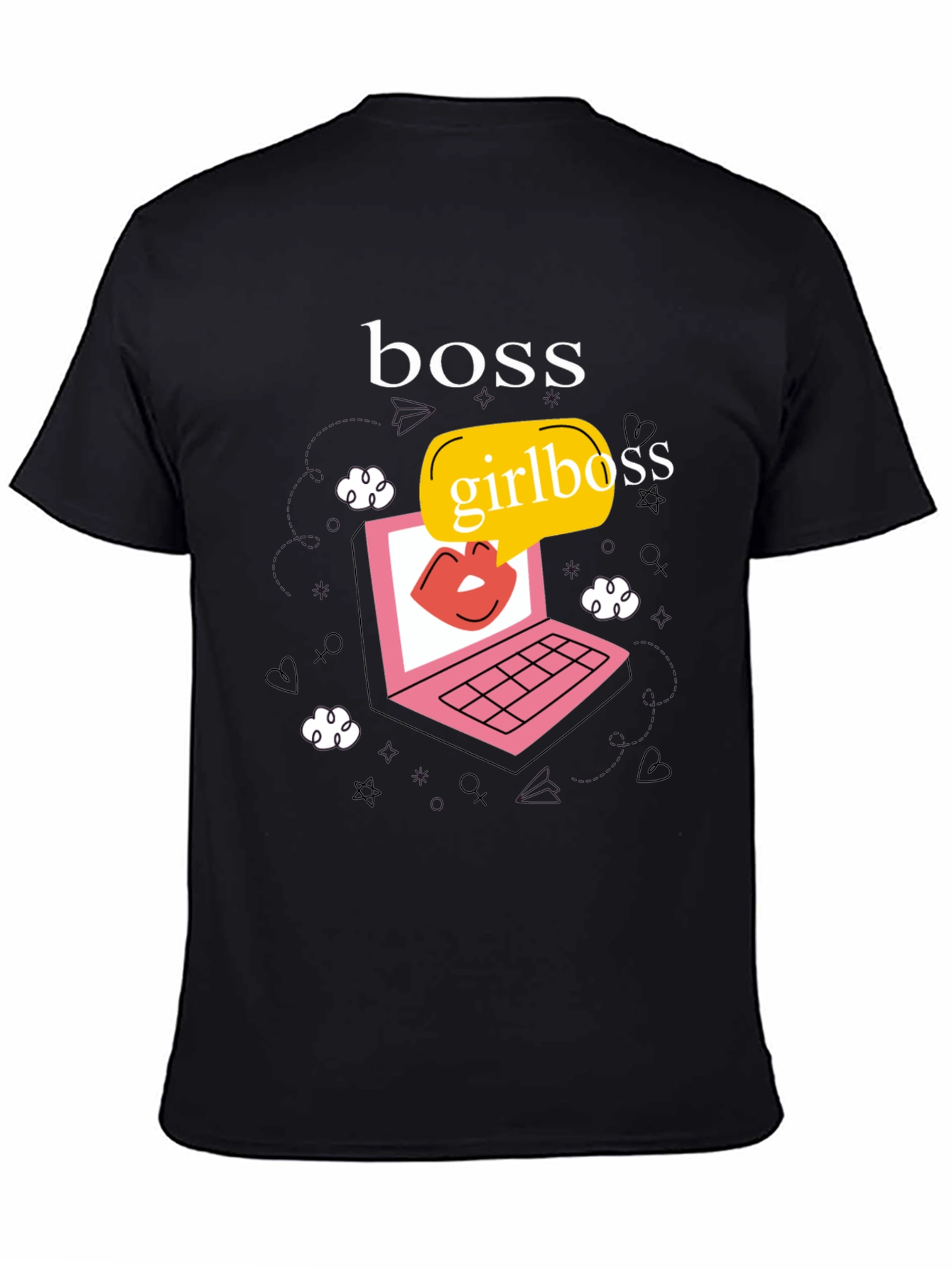 Girlboss Graphic Tee - Trendy Laptop Design T-shirt