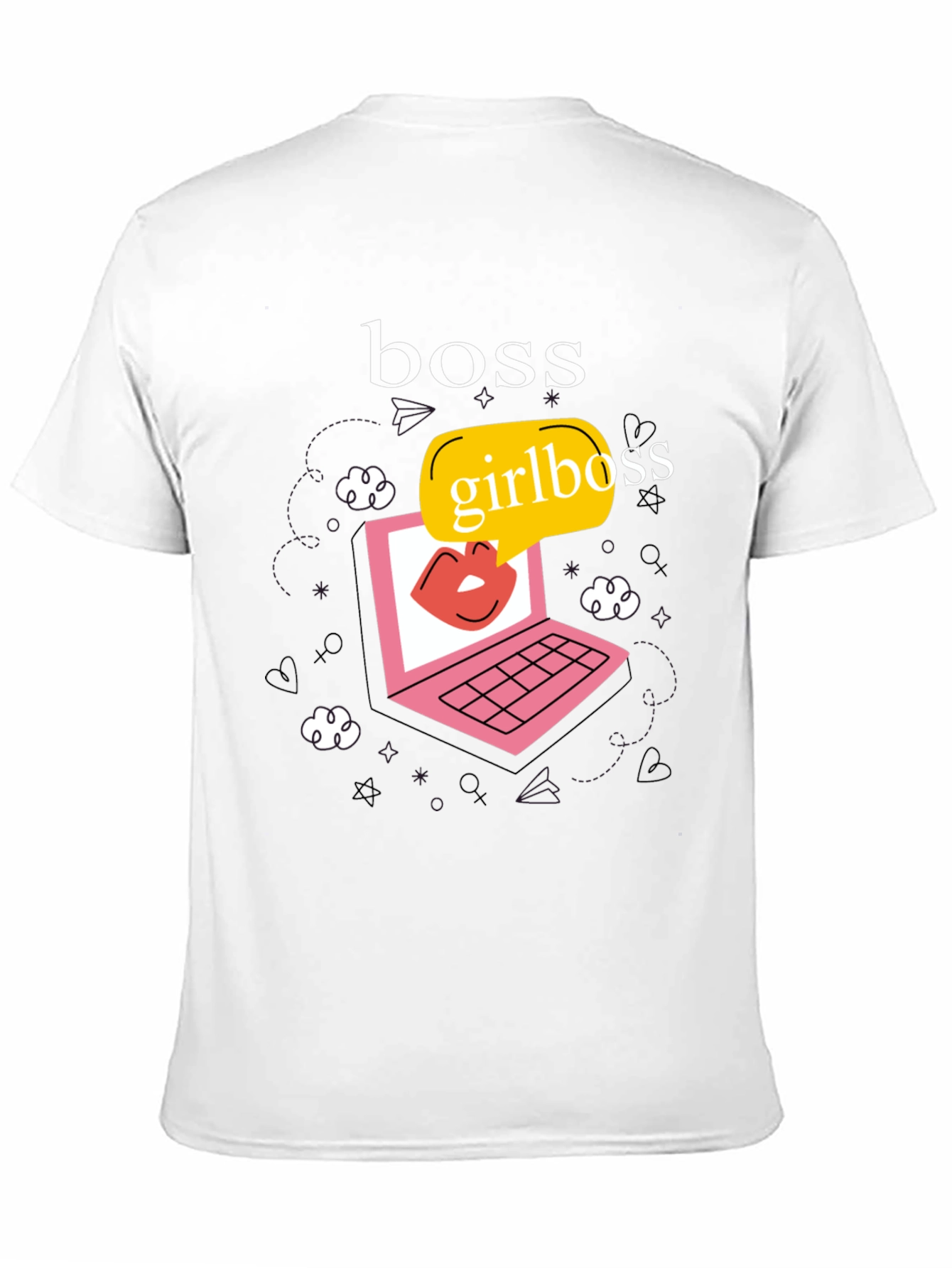 Girlboss Graphic Tee - Trendy Laptop Design T-shirt