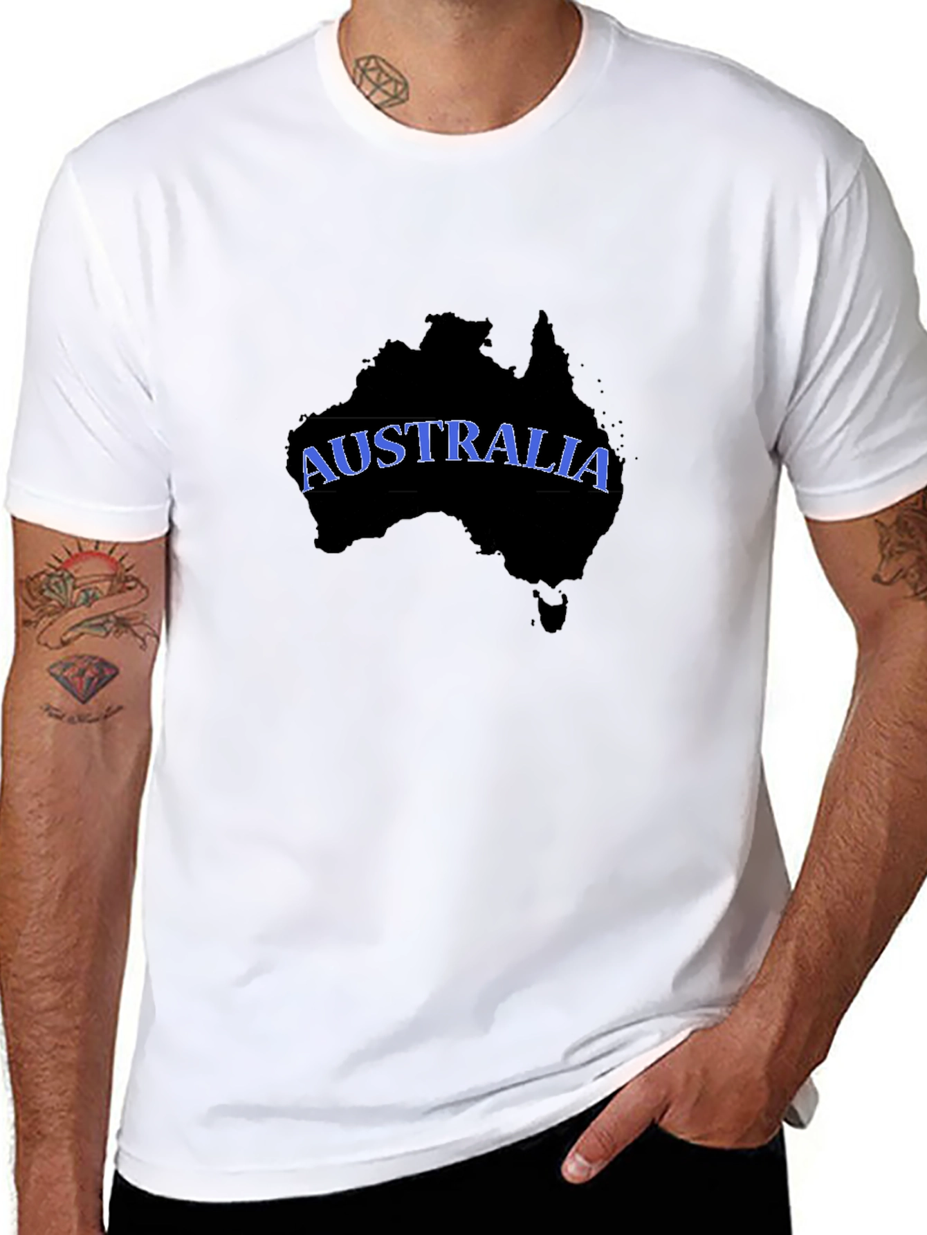 Australia Map T-Shirt - Black Graphic Tee
