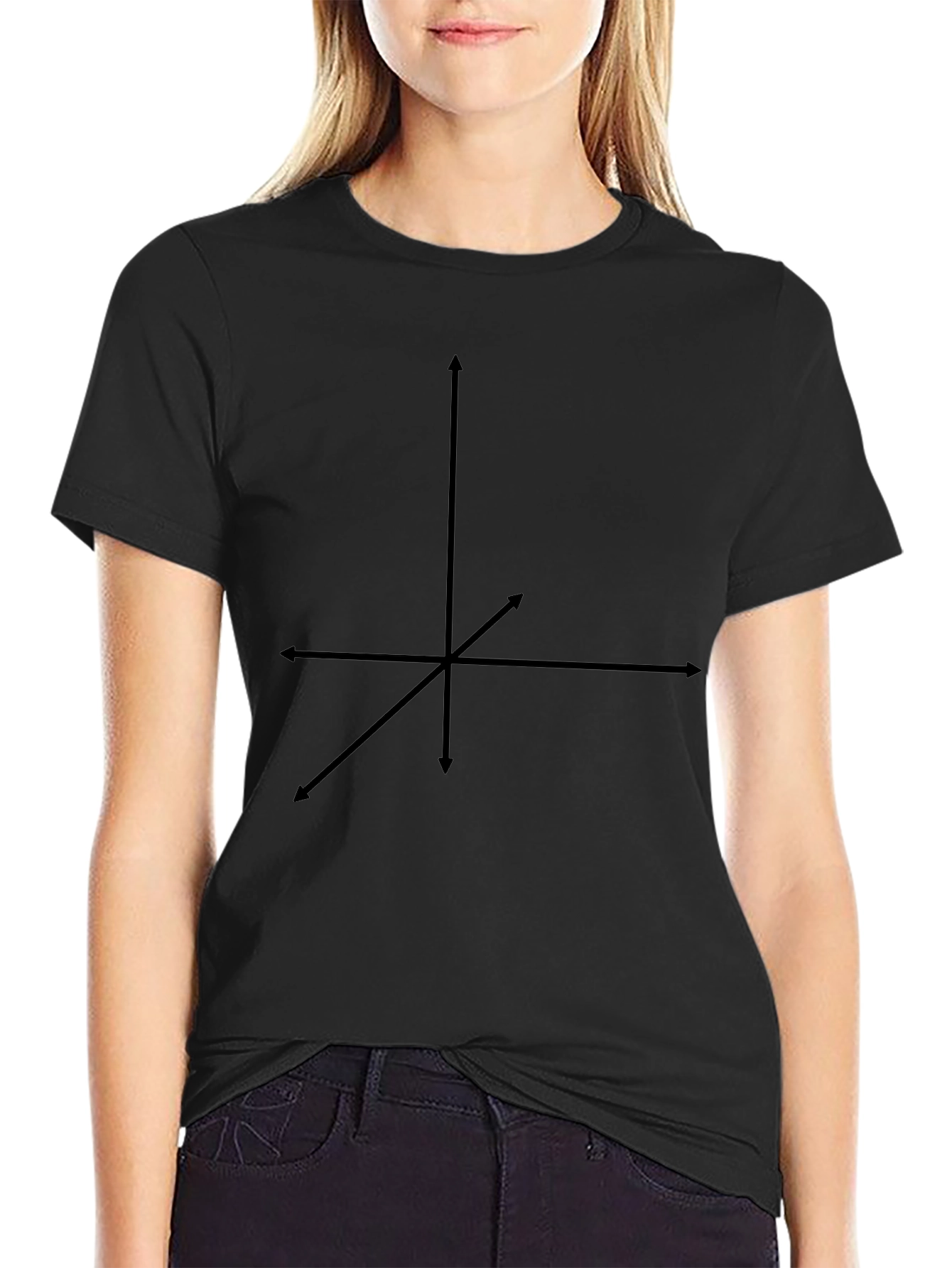 Black 3D Axis Graphic Tee - Stylish & Unique
