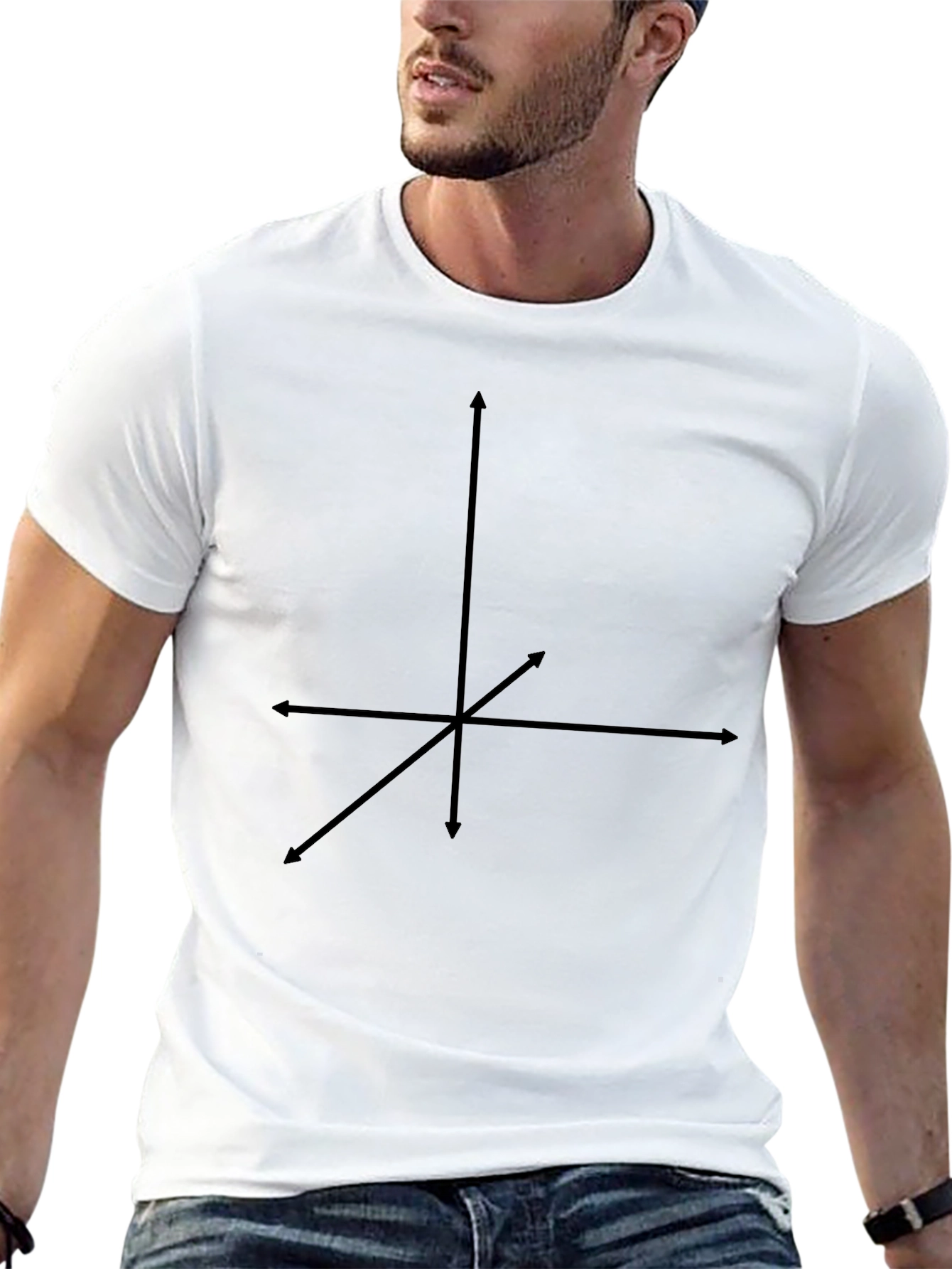 Black 3D Axis Graphic Tee - Stylish & Unique