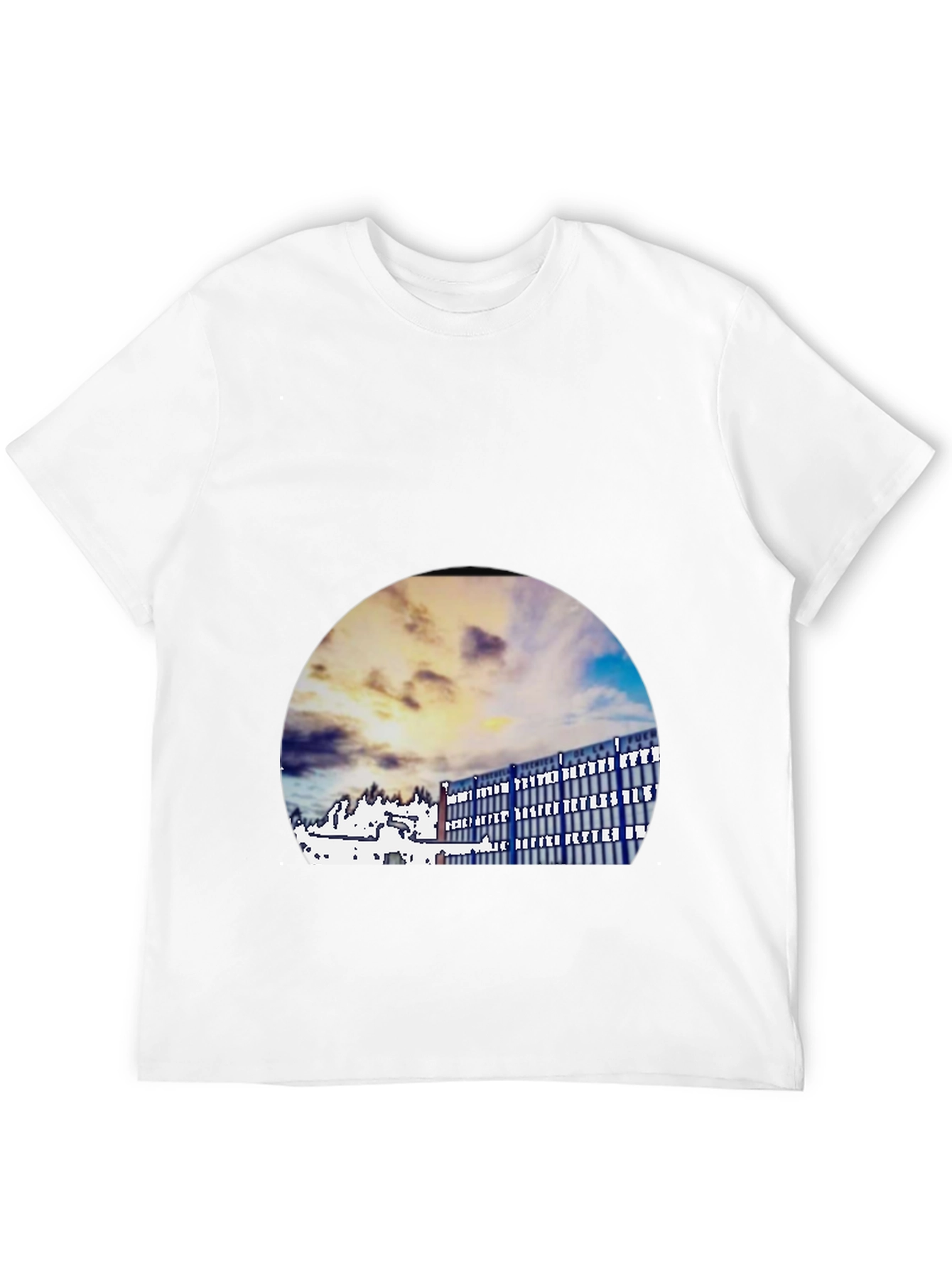Modern Building Print Black T-Shirt
