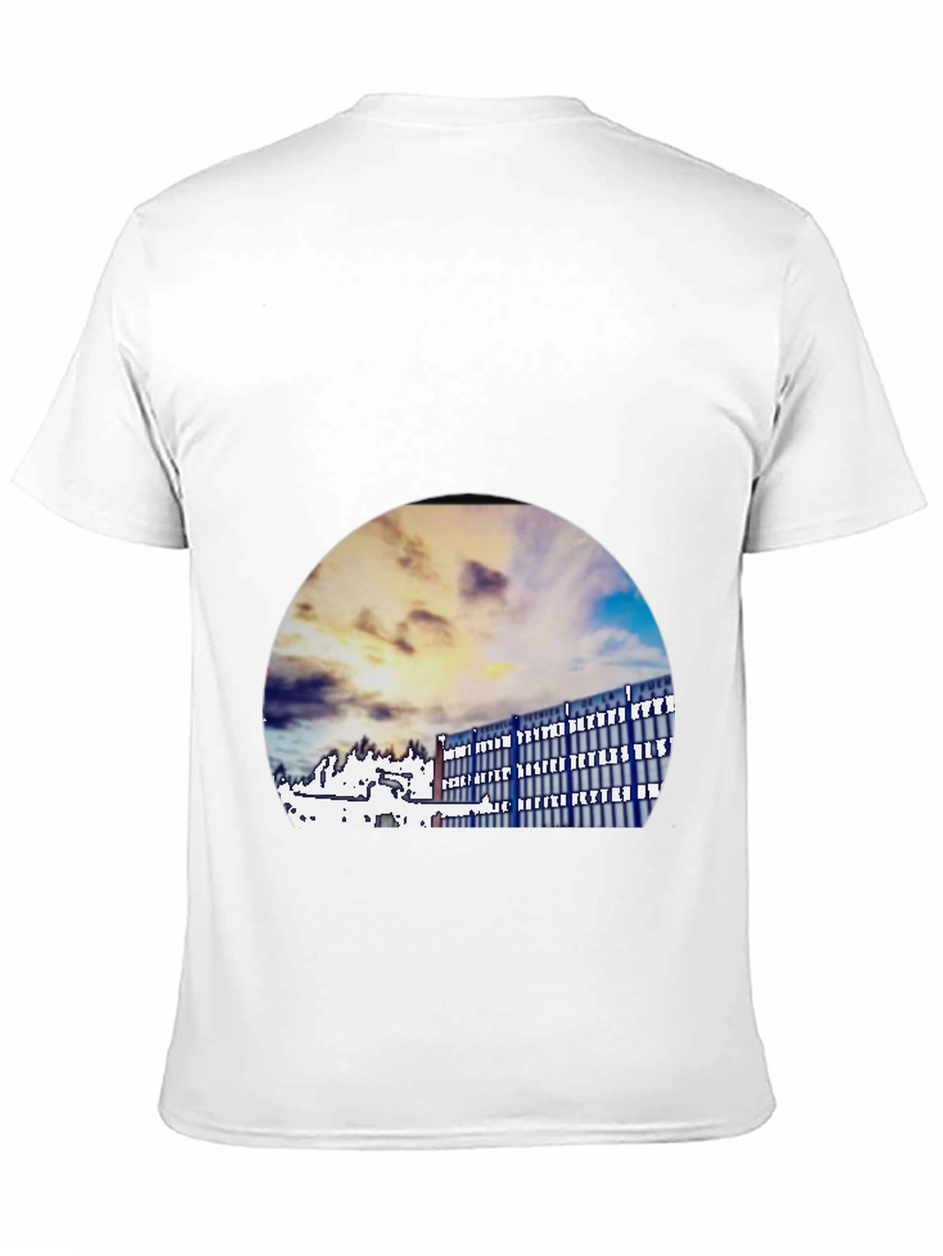 Modern Building Print Black T-Shirt