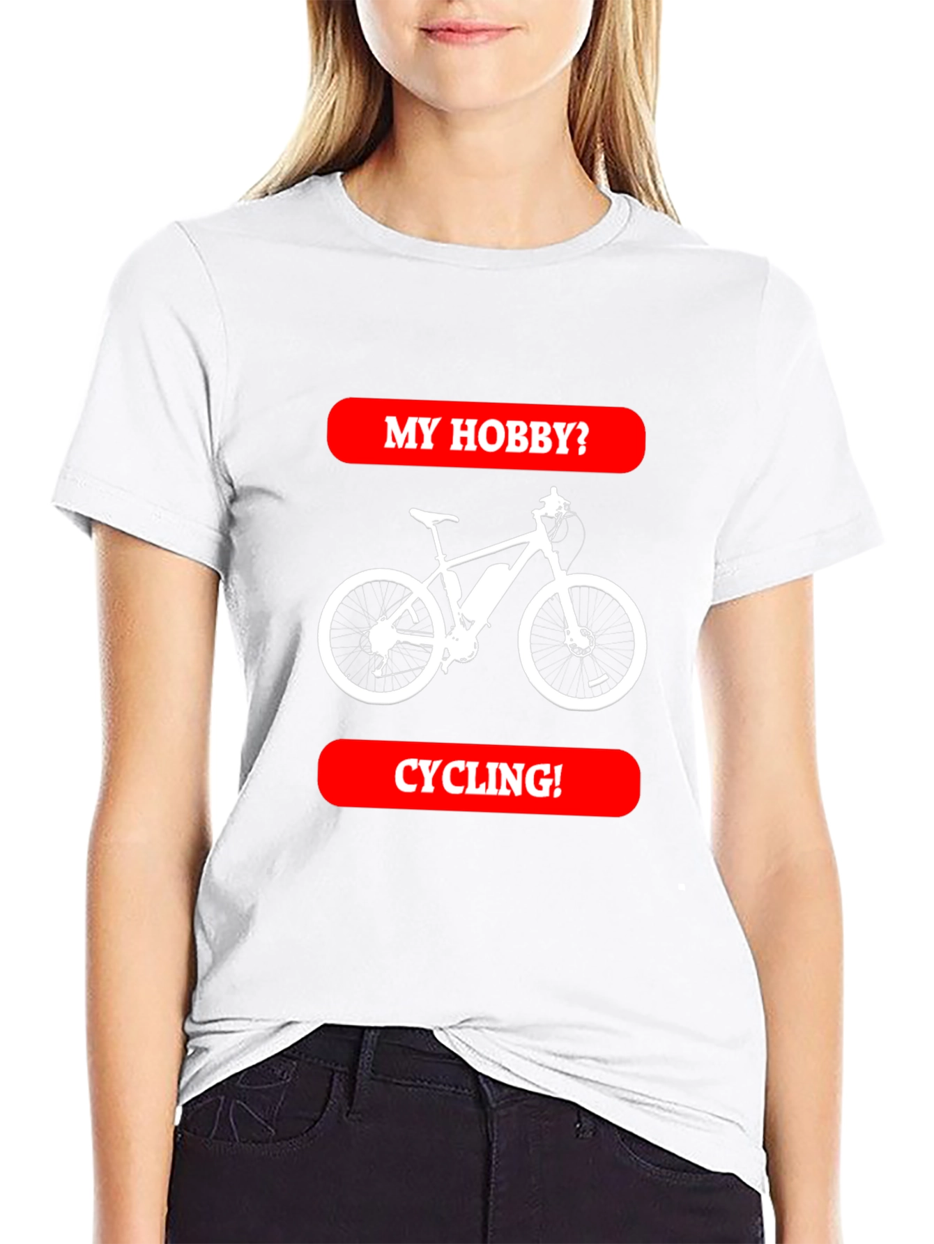 Cycling Hobby Tee - Black Graphic T-Shirt