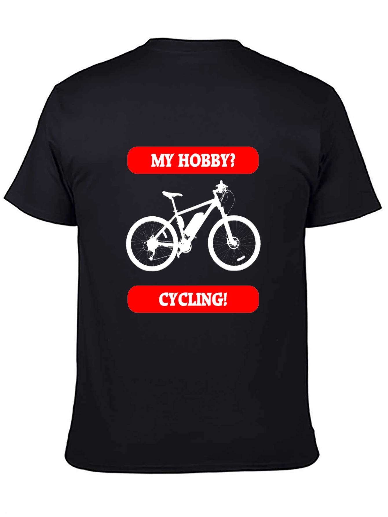 Cycling Hobby Tee - Black Graphic T-Shirt
