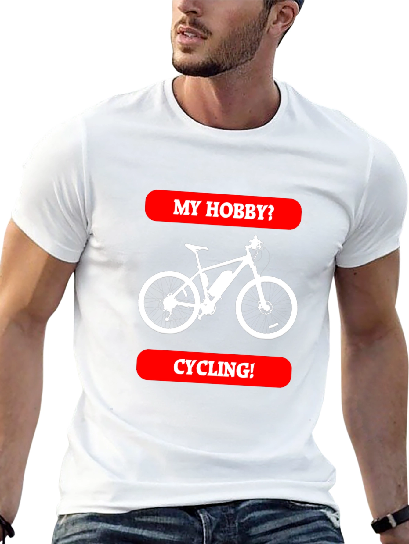 Cycling Hobby Tee - Black Graphic T-Shirt