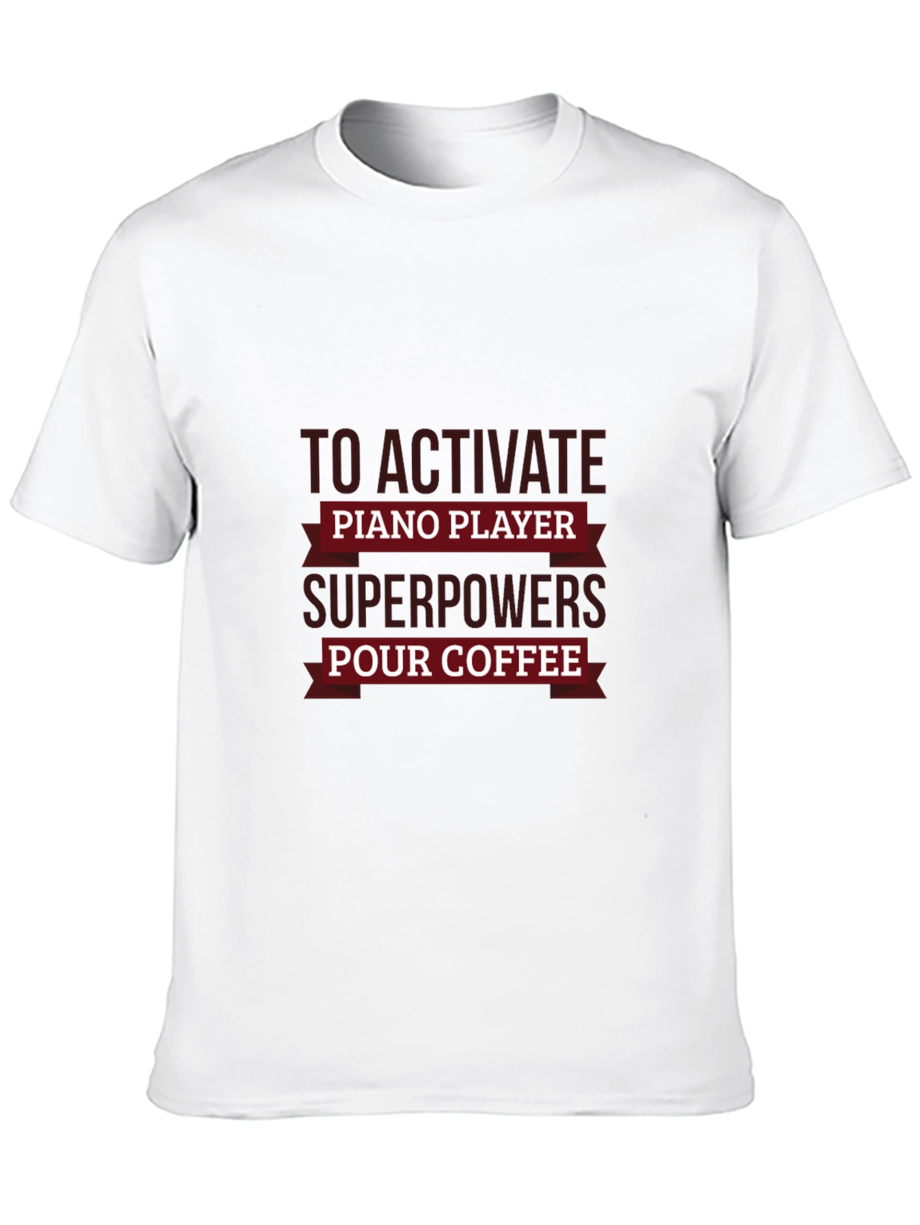 Piano Player Superpowers Coffee Black T-Shirt