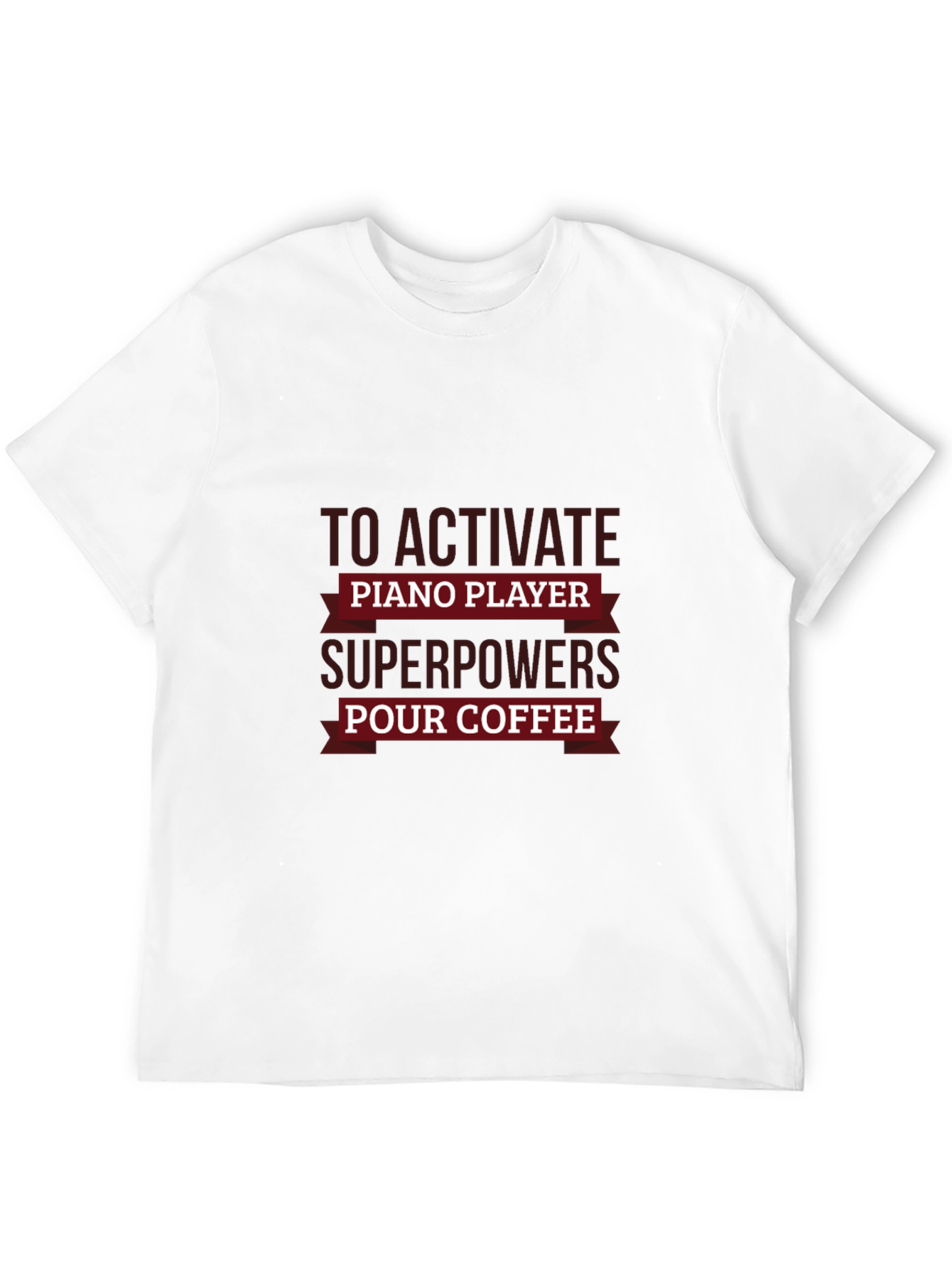 Piano Player Superpowers Coffee Black T-Shirt