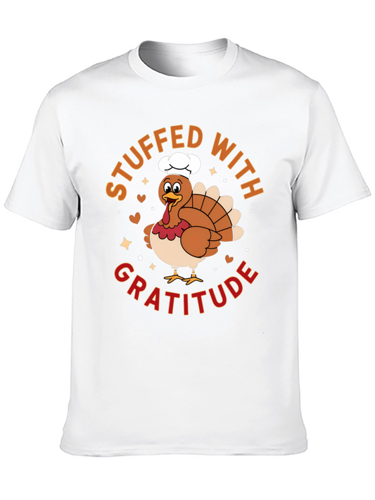 Stuffed with Gratitude Turkey Graphic T-Shirt