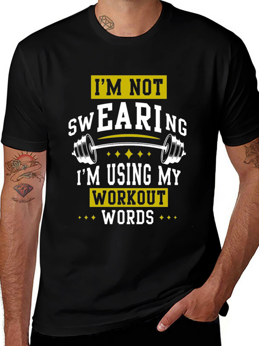 Workout Words Graphic T-Shirt - Gym Humor Tee