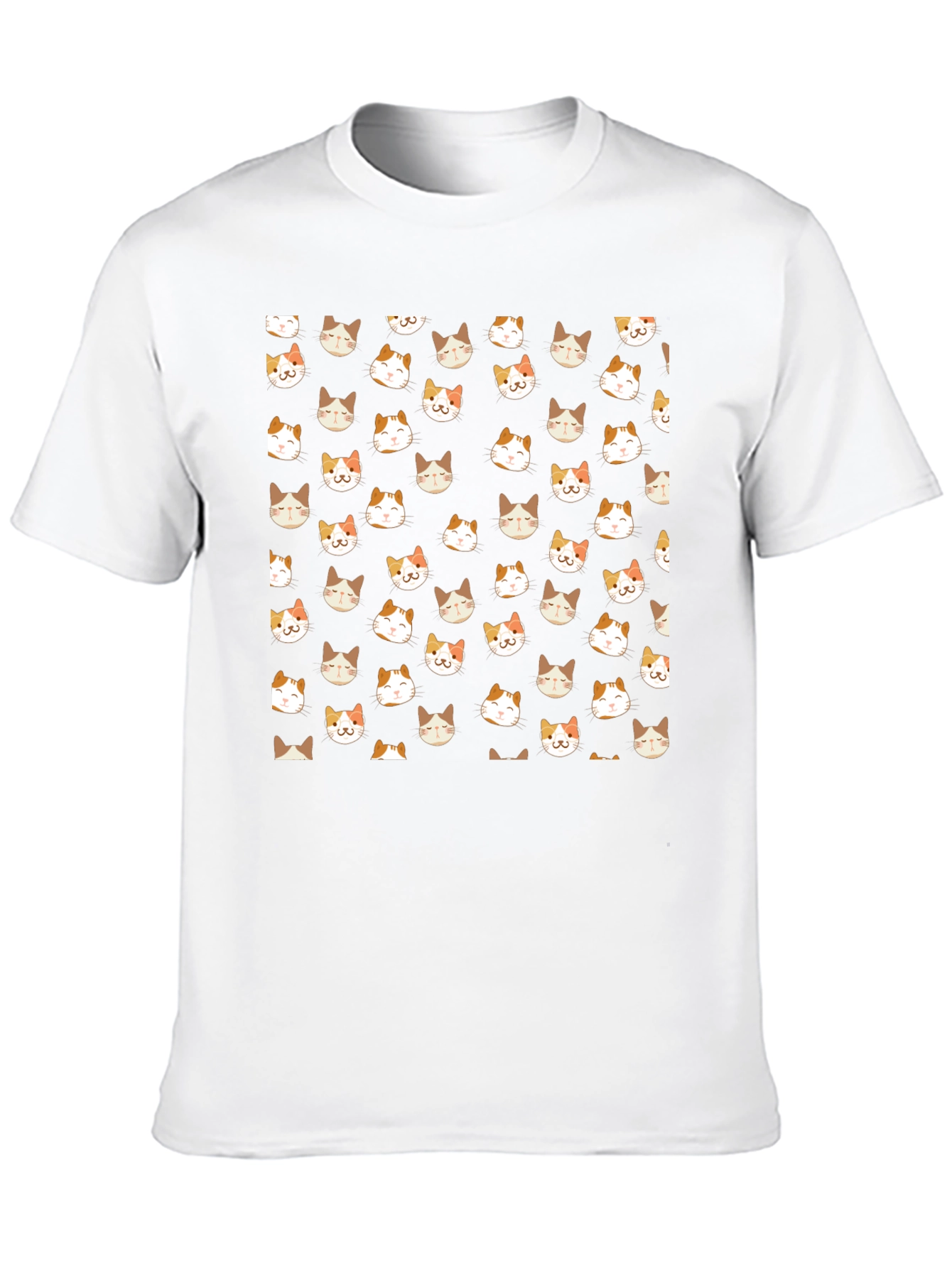 Black T-Shirt with Cat Pattern