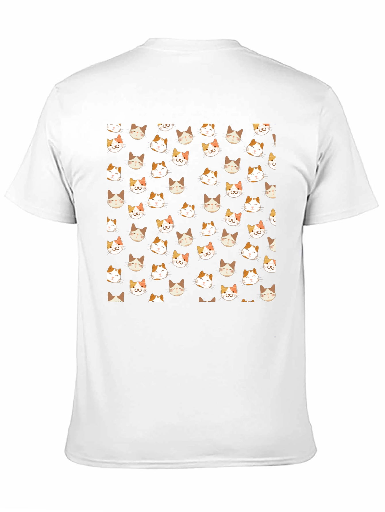 Black T-Shirt with Cat Pattern