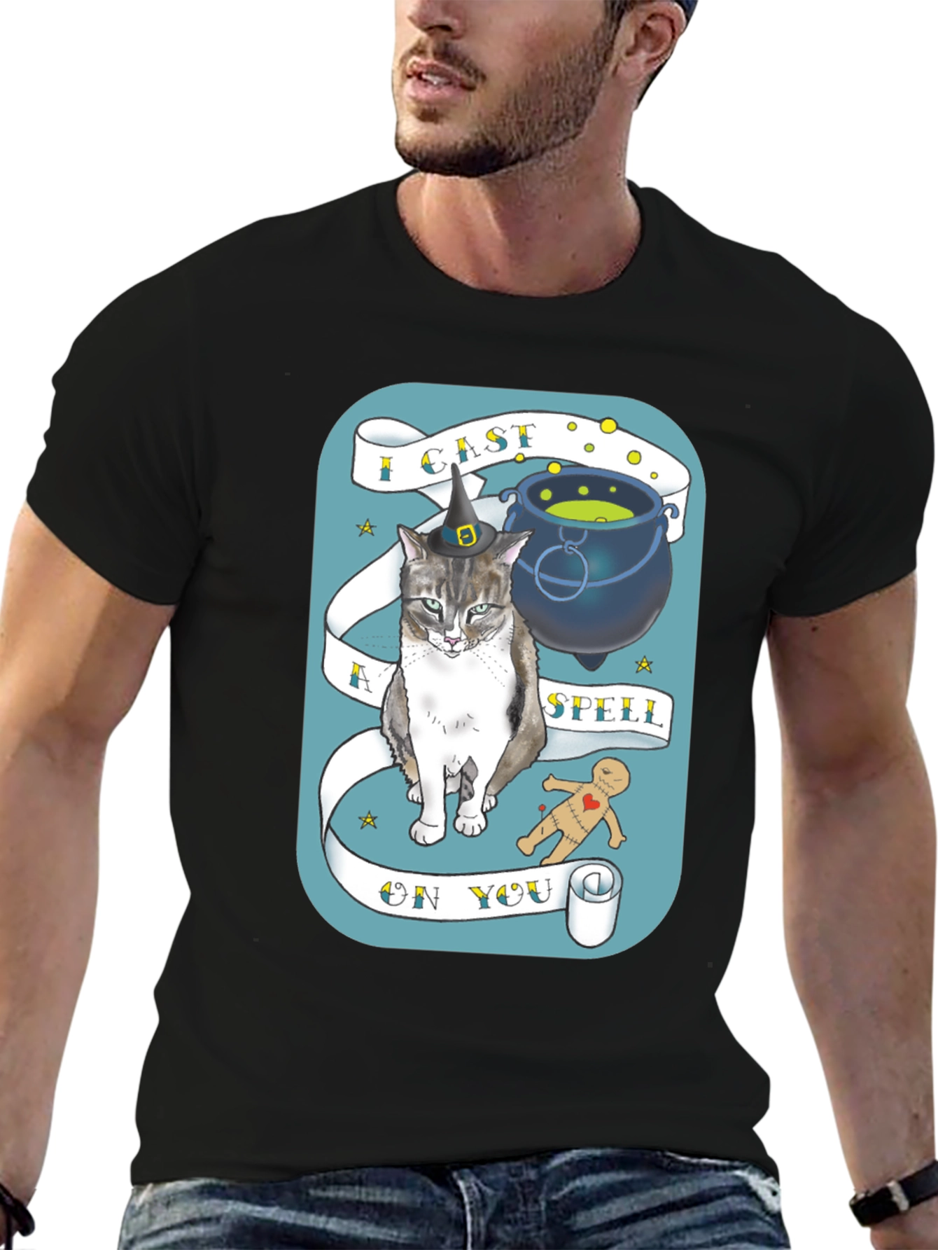 I Cast a Spell On You Cat Graphic T-Shirt