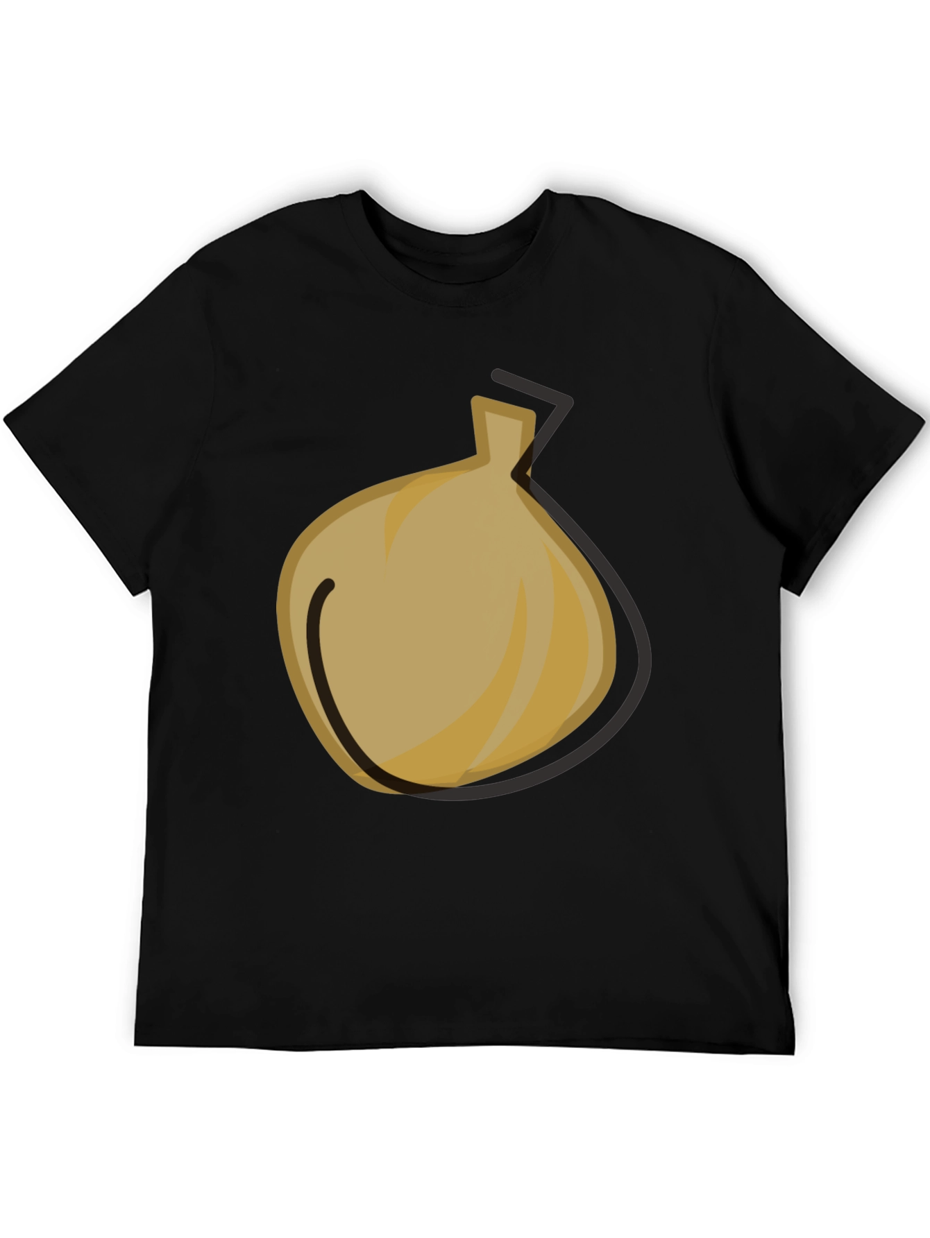 Cartoon Onion Graphic Black T-Shirt