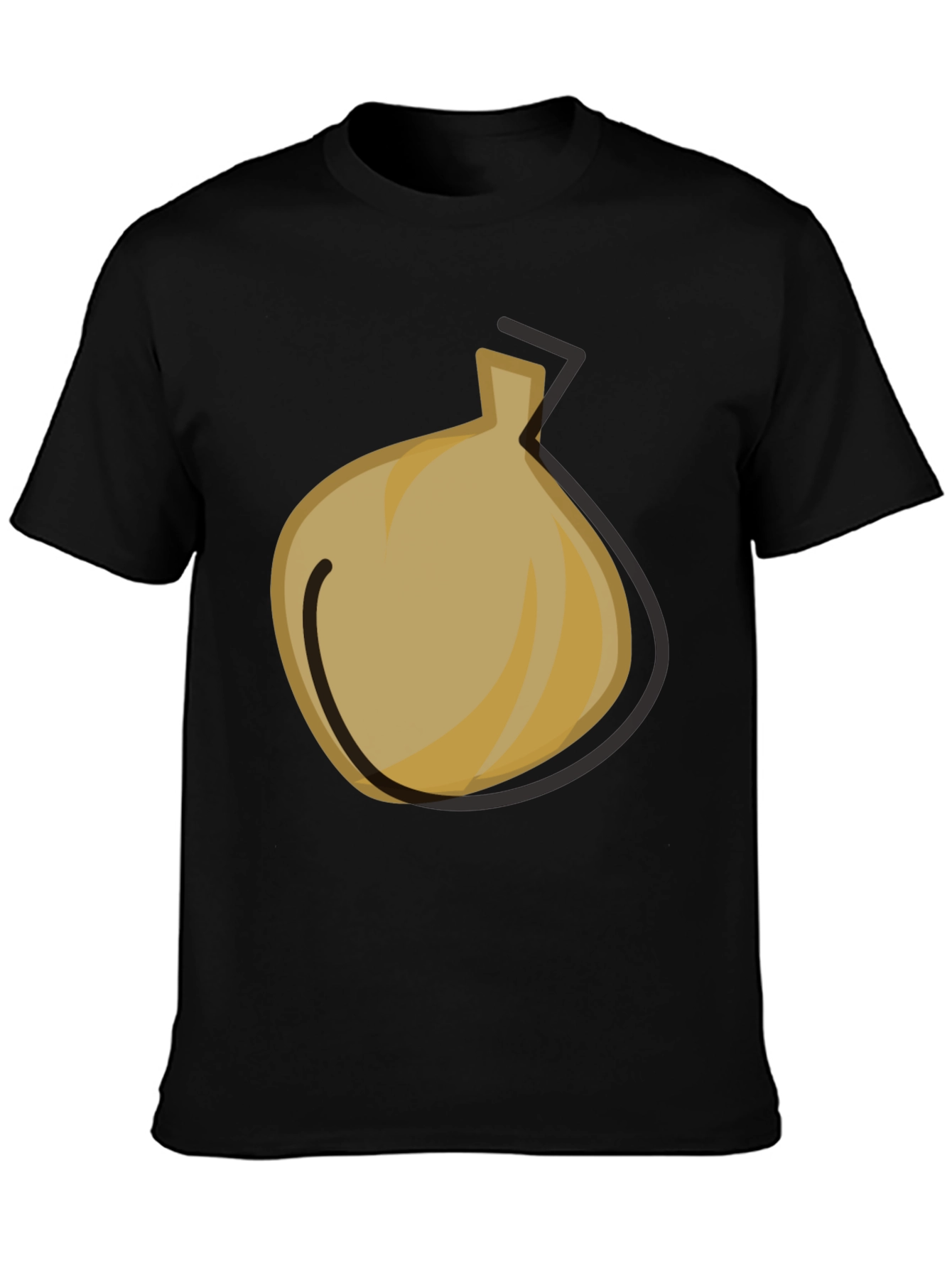 Cartoon Onion Graphic Black T-Shirt
