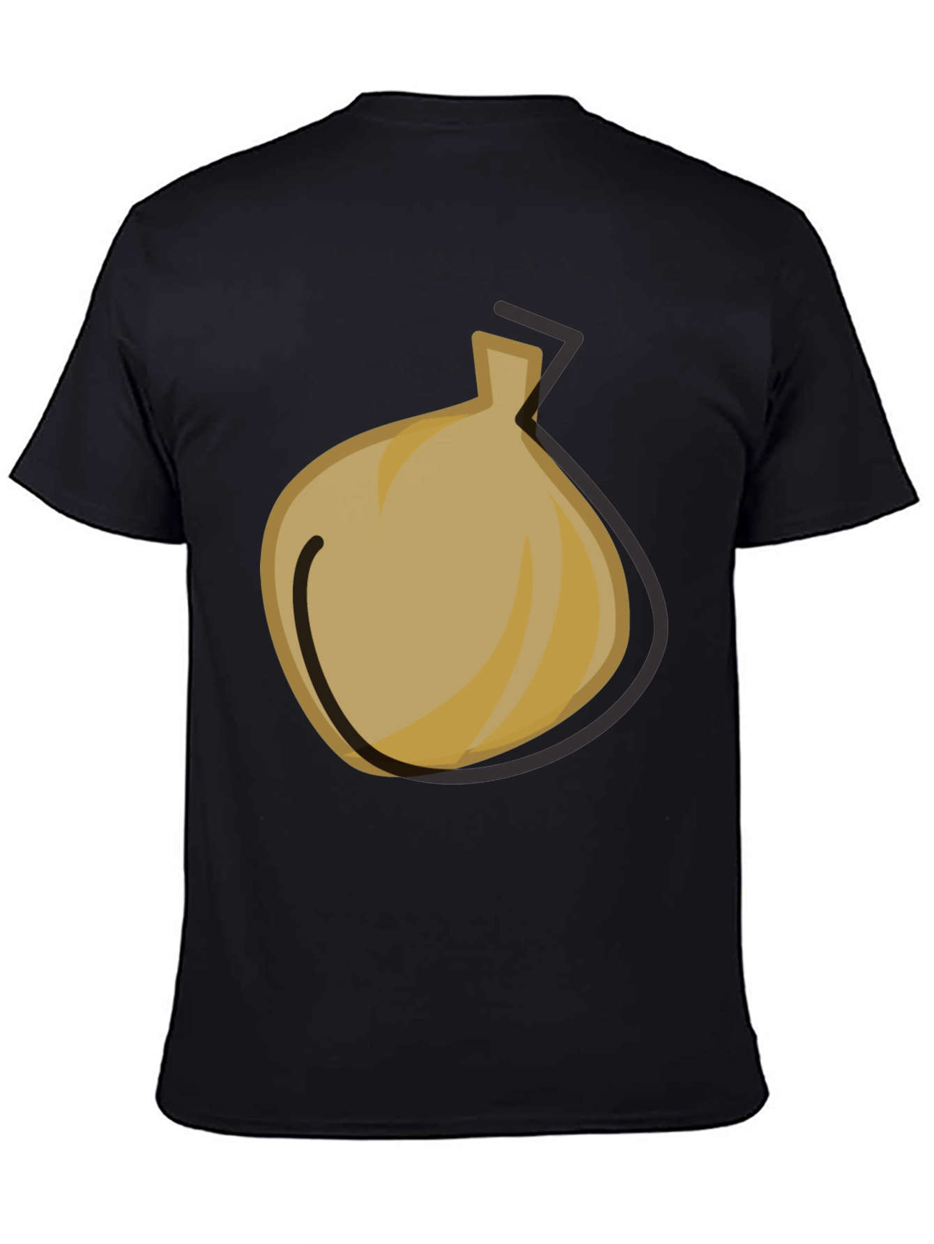 Cartoon Onion Graphic Black T-Shirt