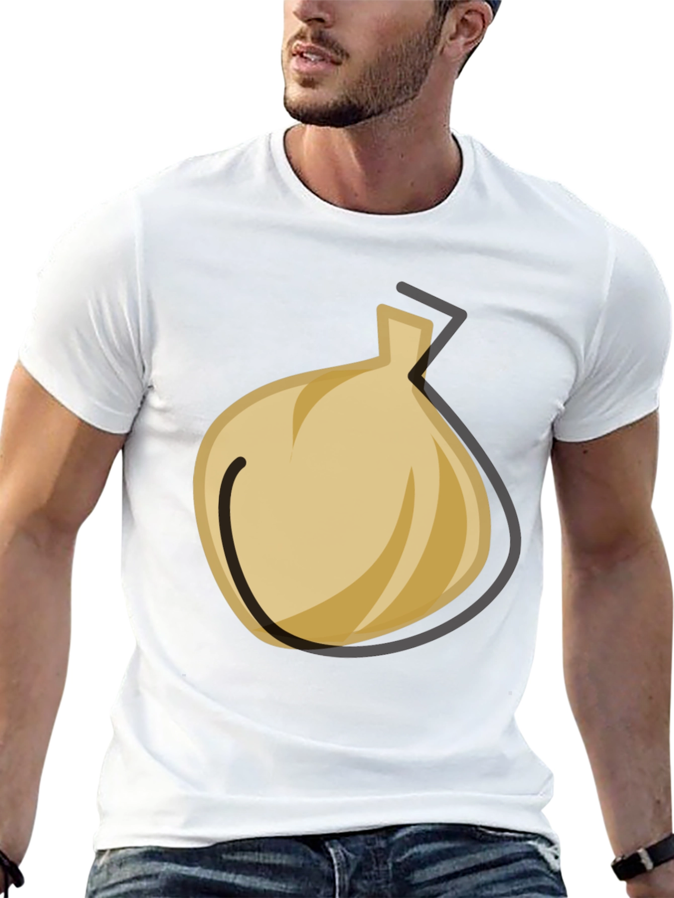 Cartoon Onion Graphic Black T-Shirt