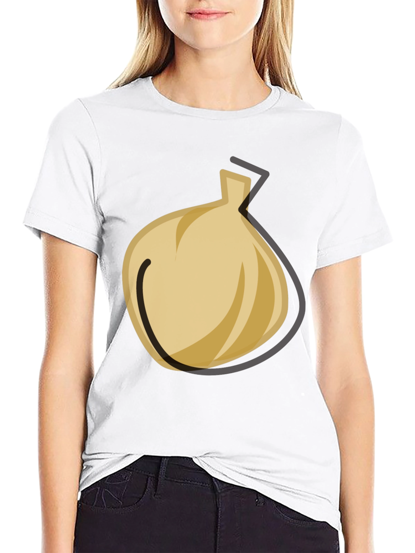 Cartoon Onion Graphic Black T-Shirt