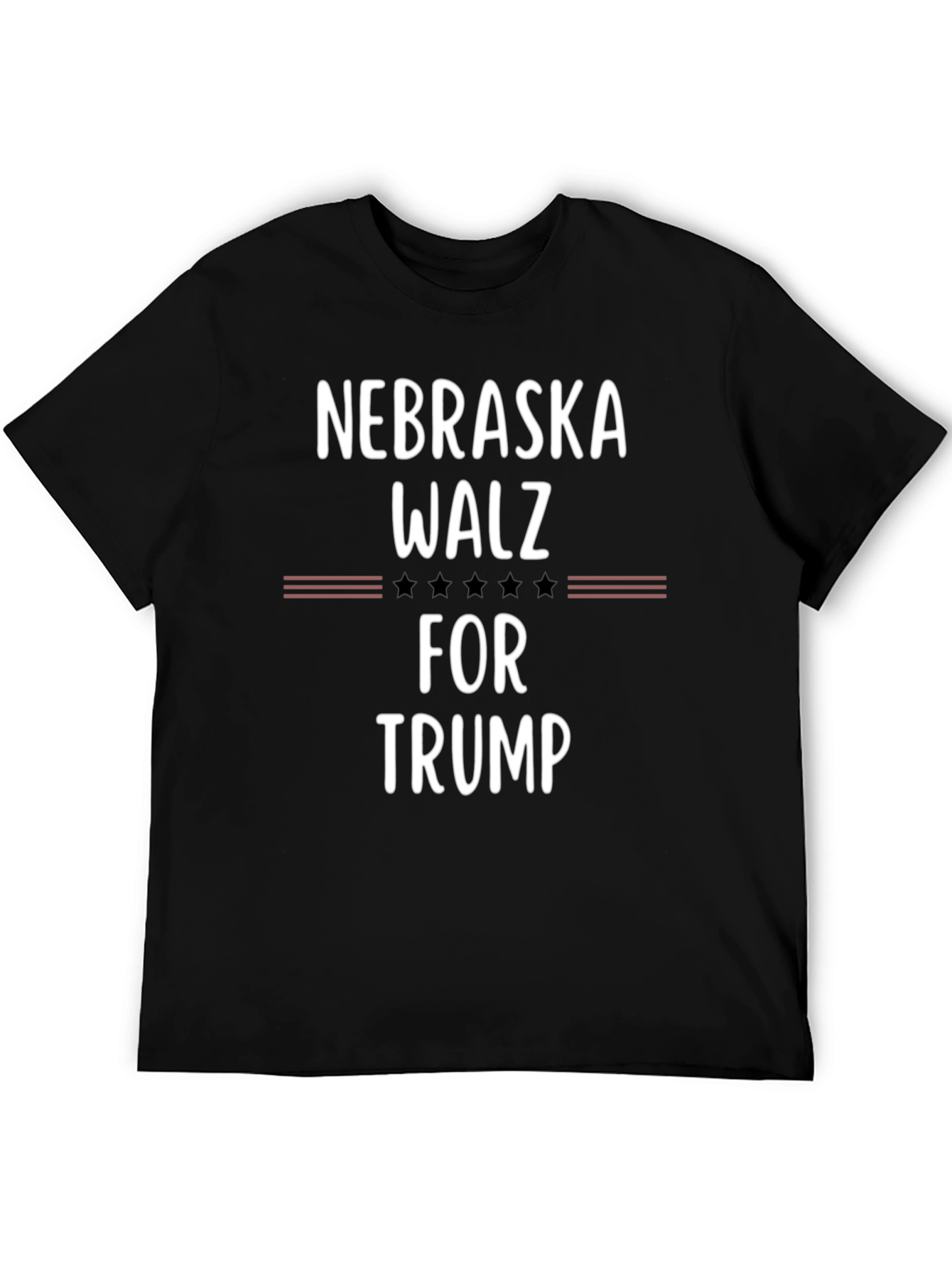 Nebraska Walz For Trump Black T-Shirt