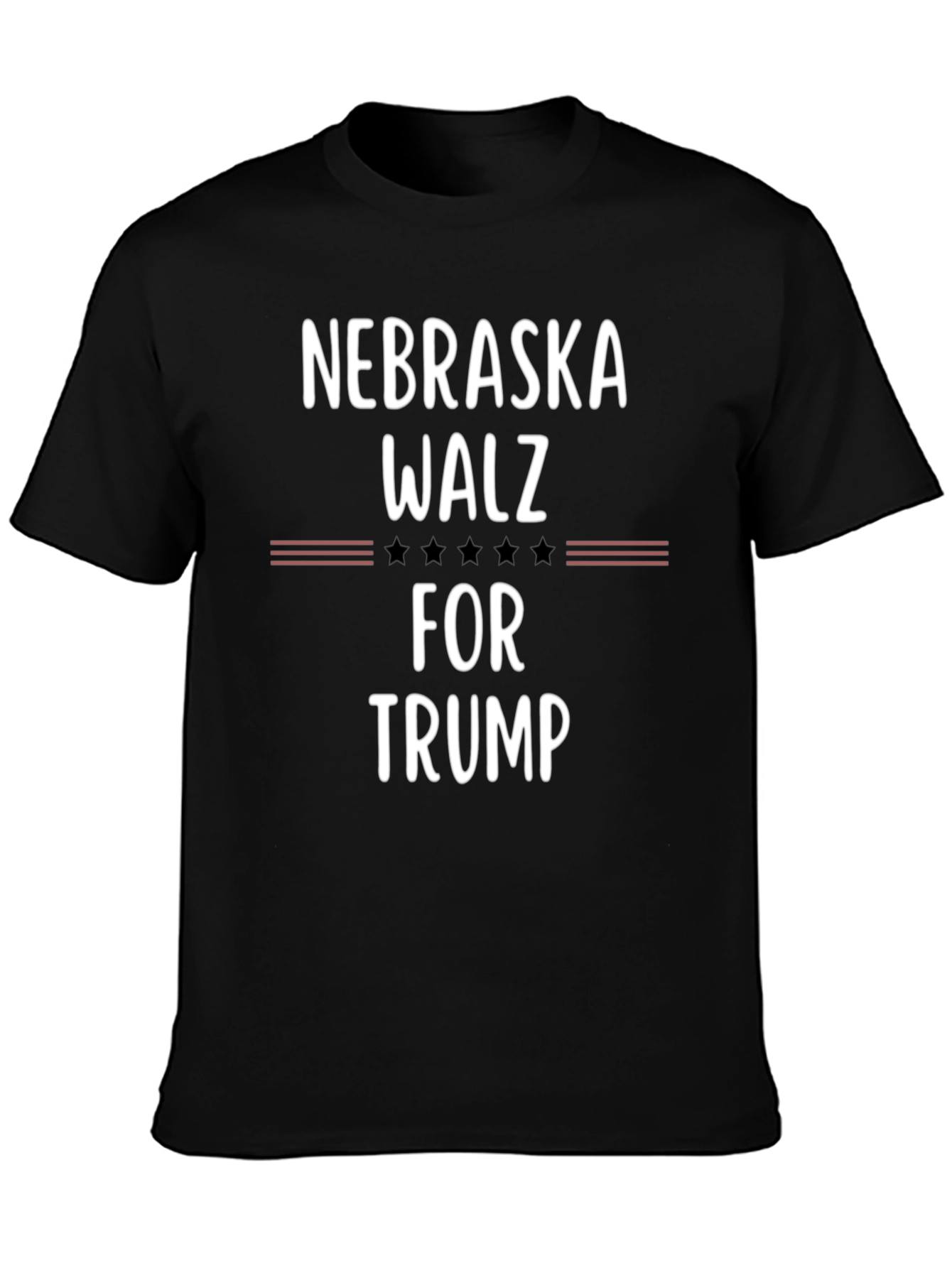 Nebraska Walz For Trump Black T-Shirt