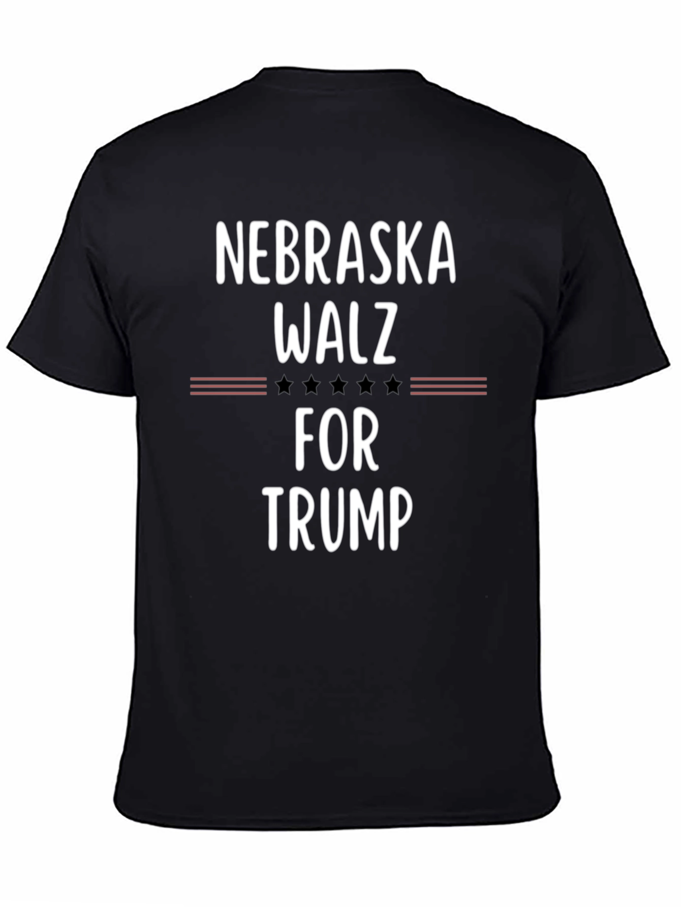 Nebraska Walz For Trump Black T-Shirt