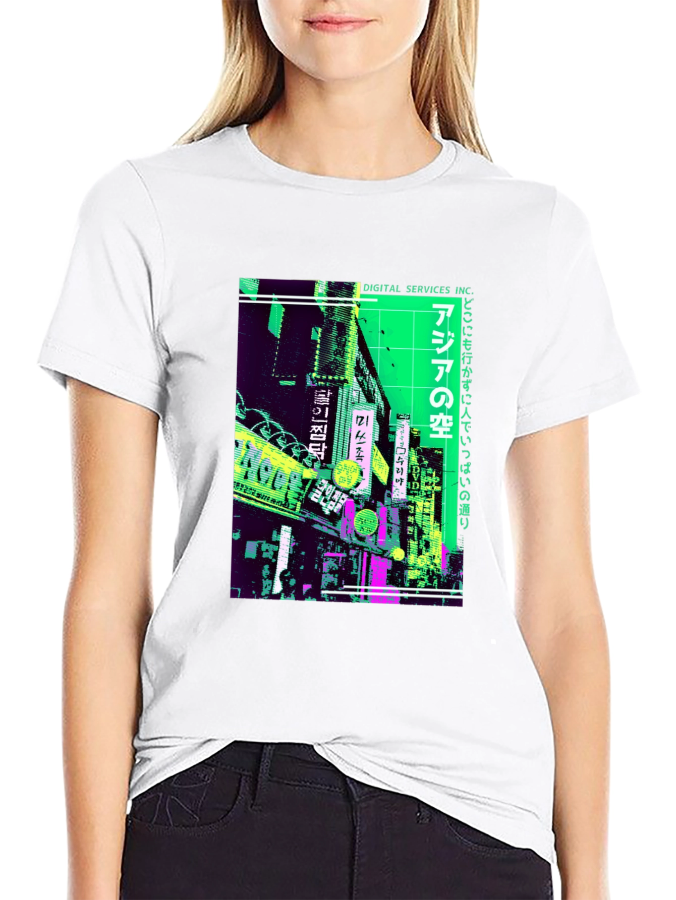 Cyberpunk Asian City T-Shirt