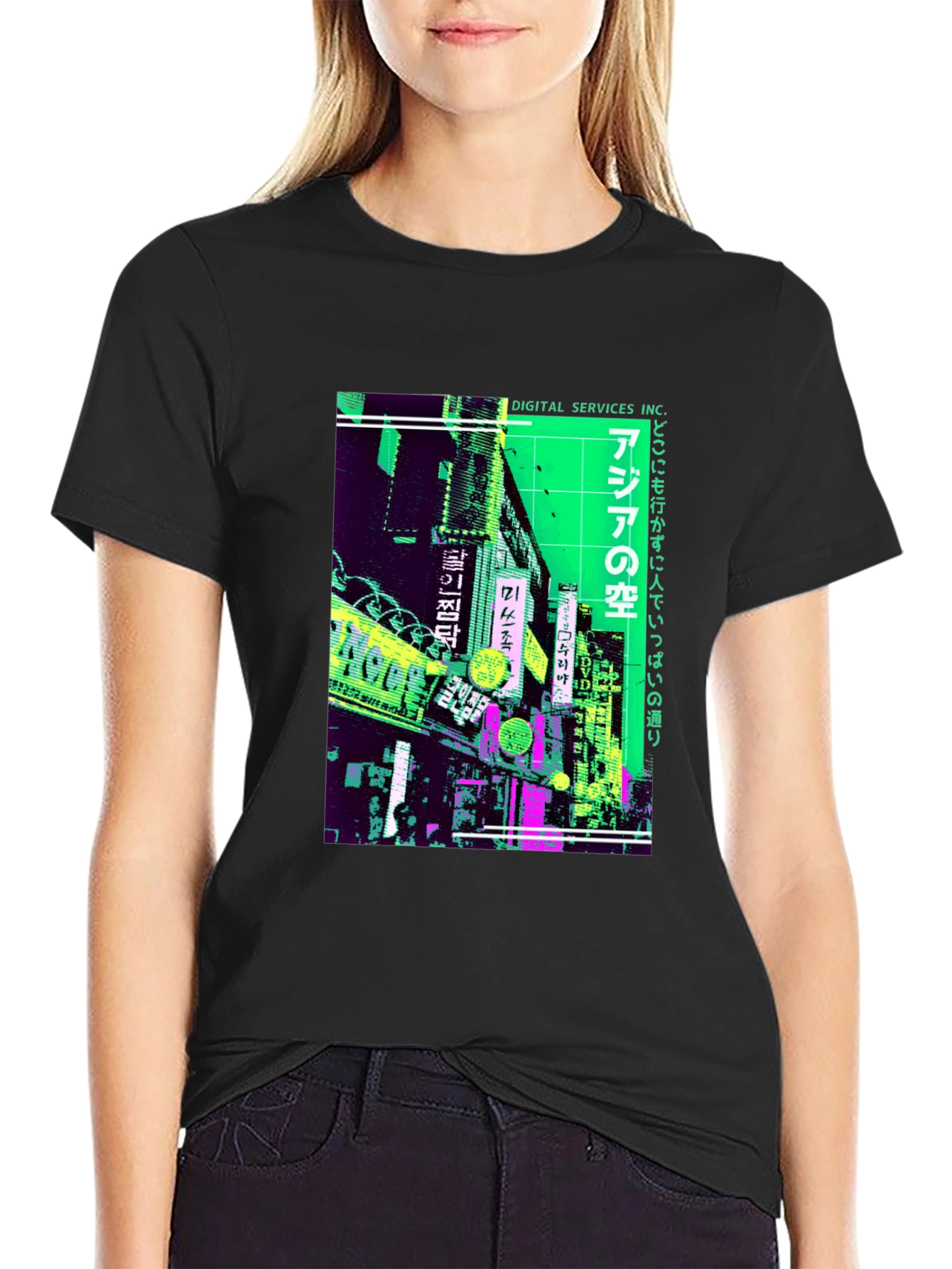 Cyberpunk Asian City T-Shirt