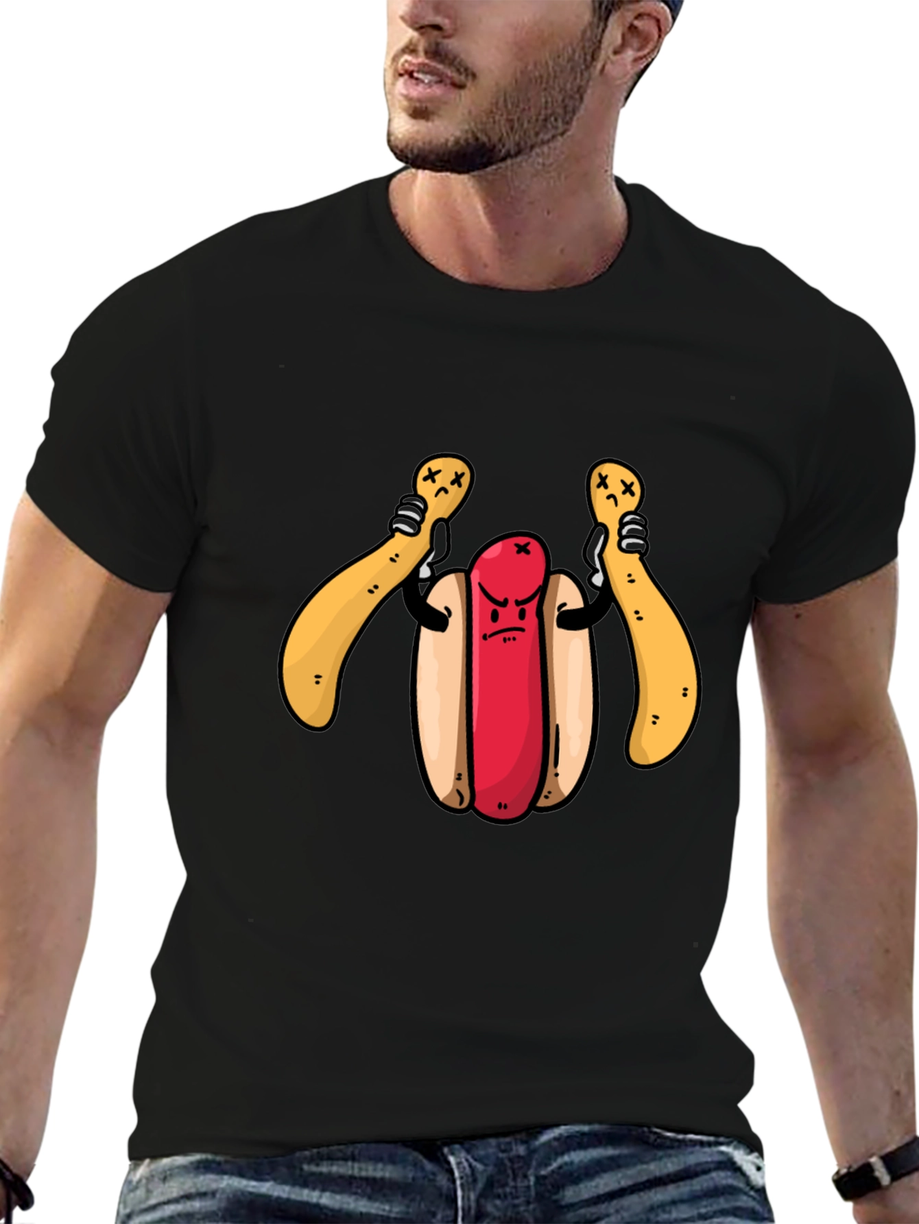 Funny Hotdog T-Shirt - Angry Dog