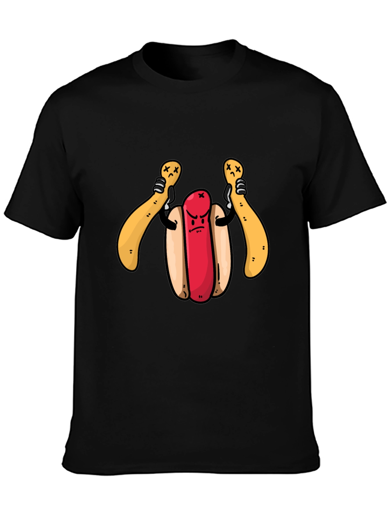 Funny Hotdog T-Shirt - Angry Dog