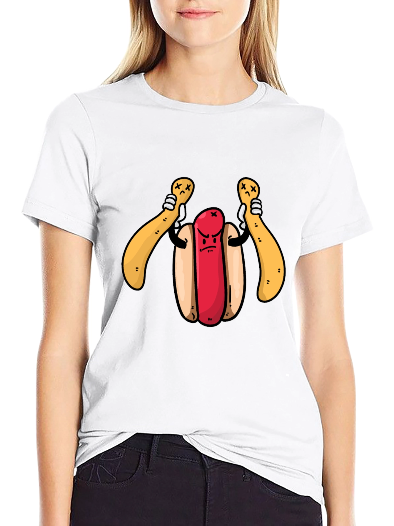 Funny Hotdog T-Shirt - Angry Dog