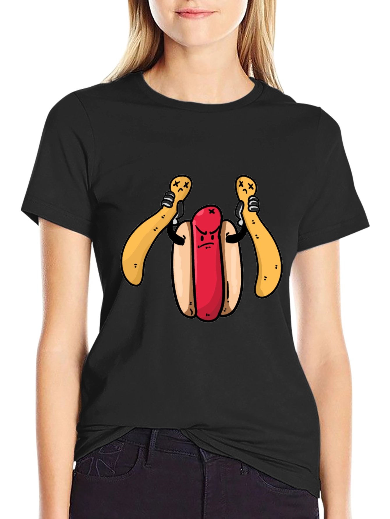 Funny Hotdog T-Shirt - Angry Dog
