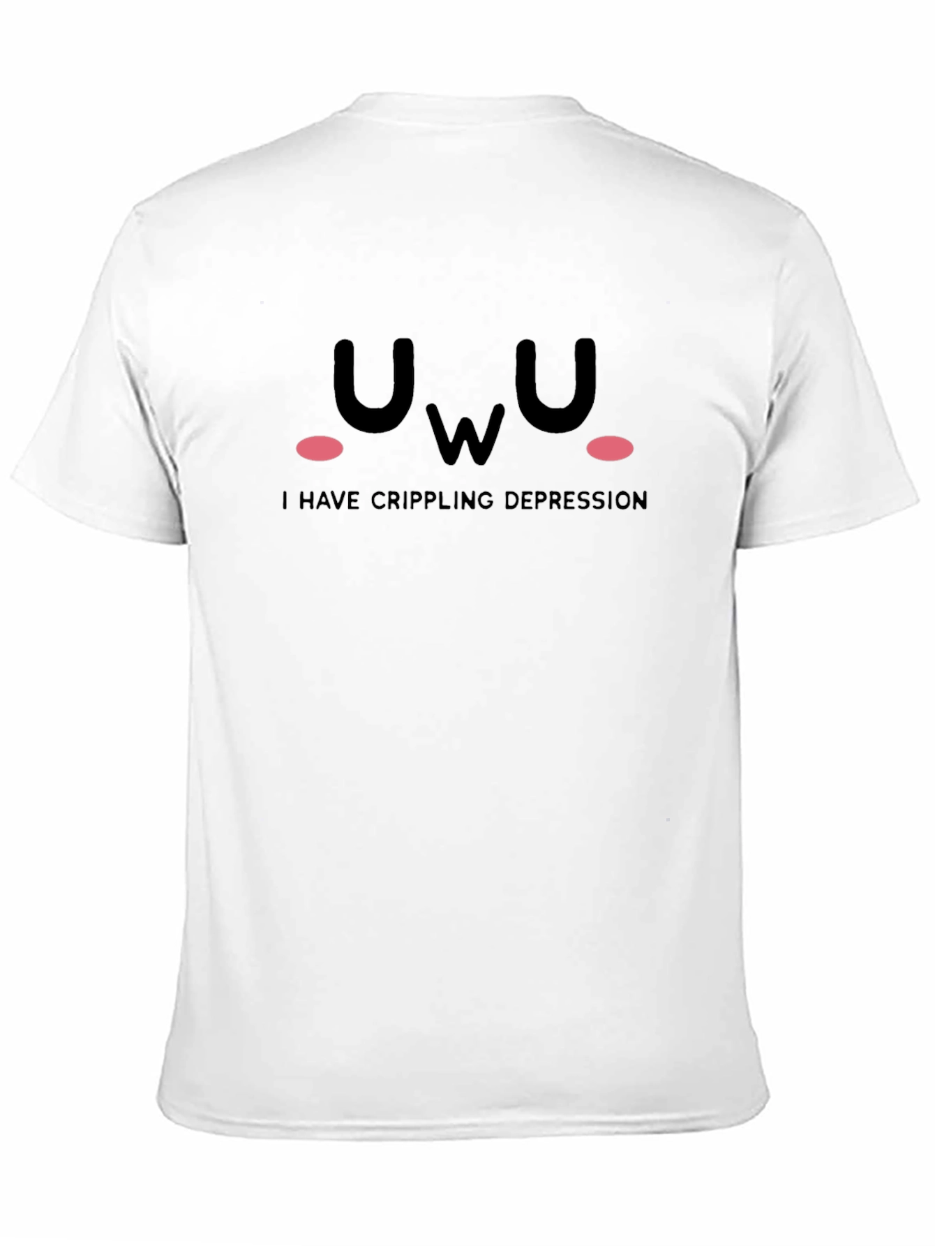 UwU Crippling Depression T-Shirt Black Cotton Tee
