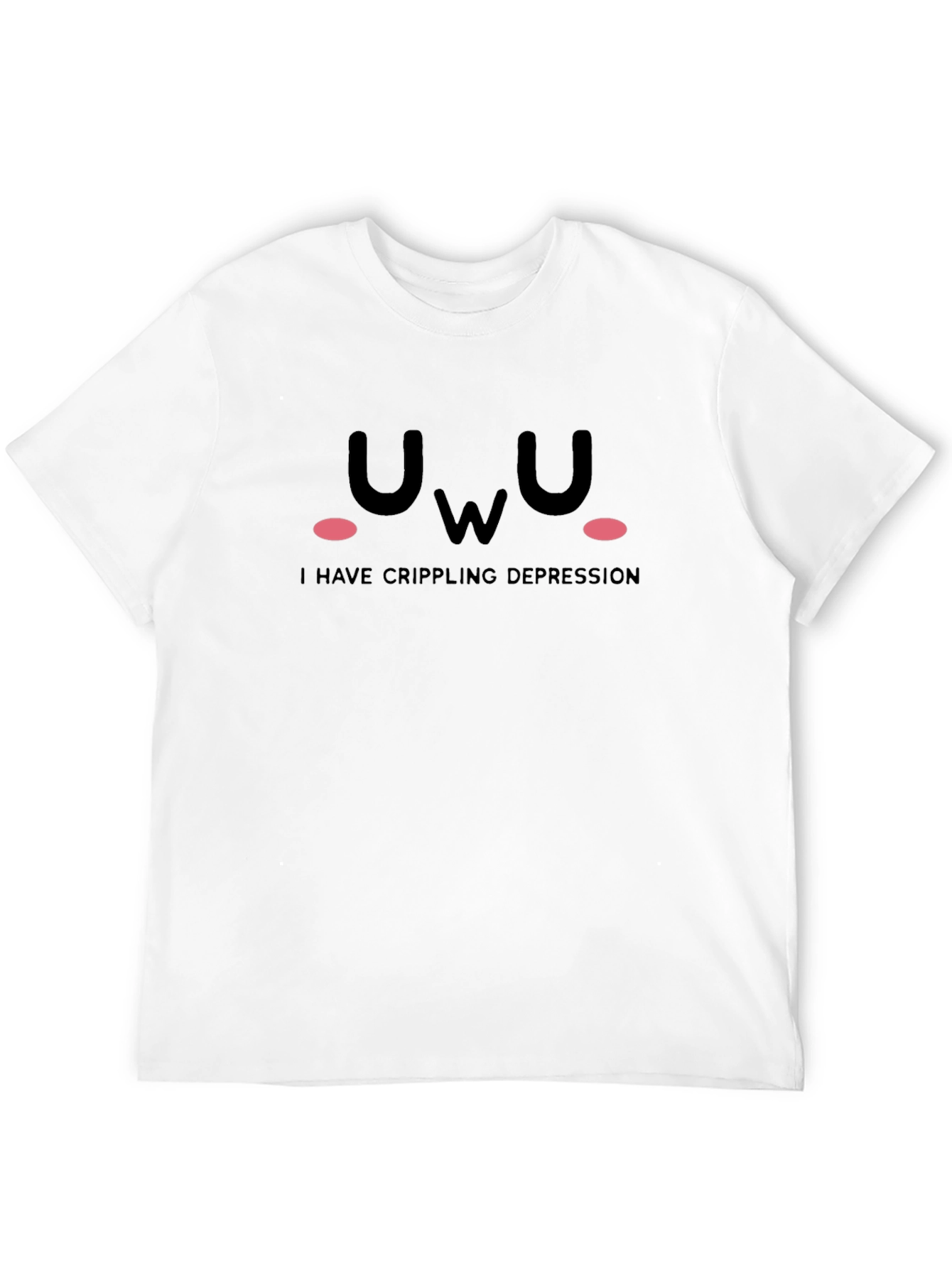 UwU Crippling Depression T-Shirt Black Cotton Tee