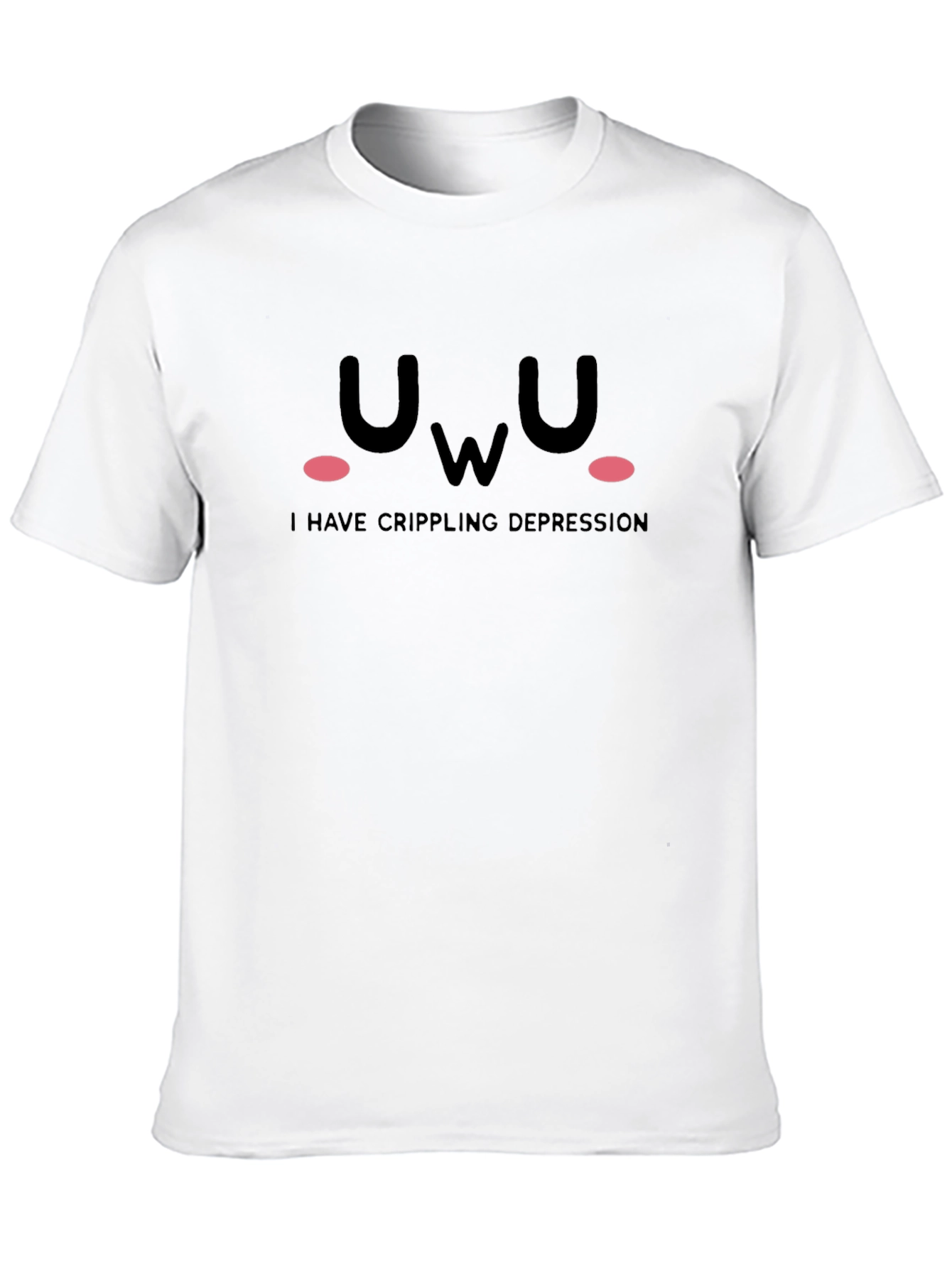 UwU Crippling Depression T-Shirt Black Cotton Tee