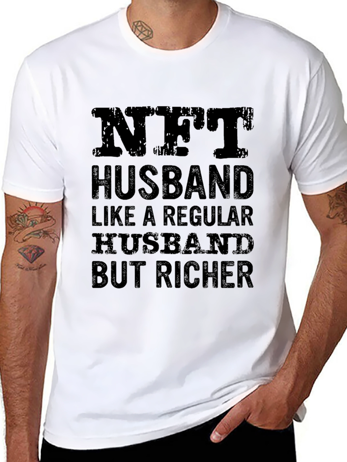 NFT Husband T-Shirt - Richer Husband Novelty Tee