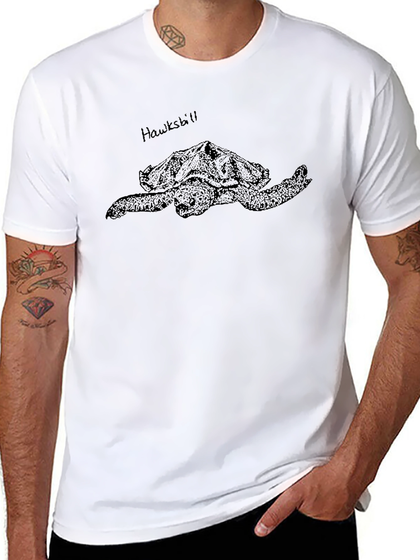 Hawksbill Sea Turtle Graphic Tee - Black