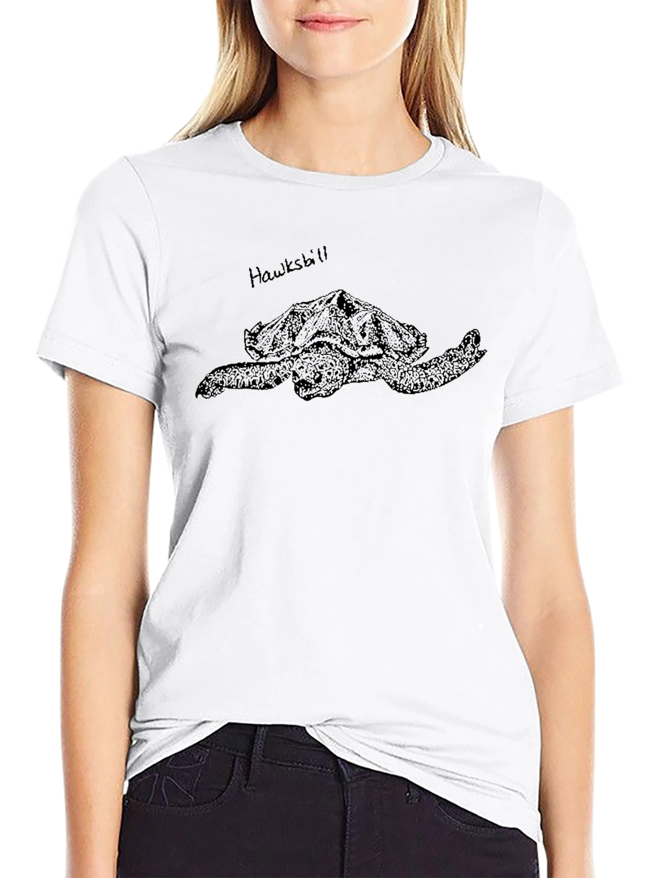 Hawksbill Sea Turtle Graphic Tee - Black