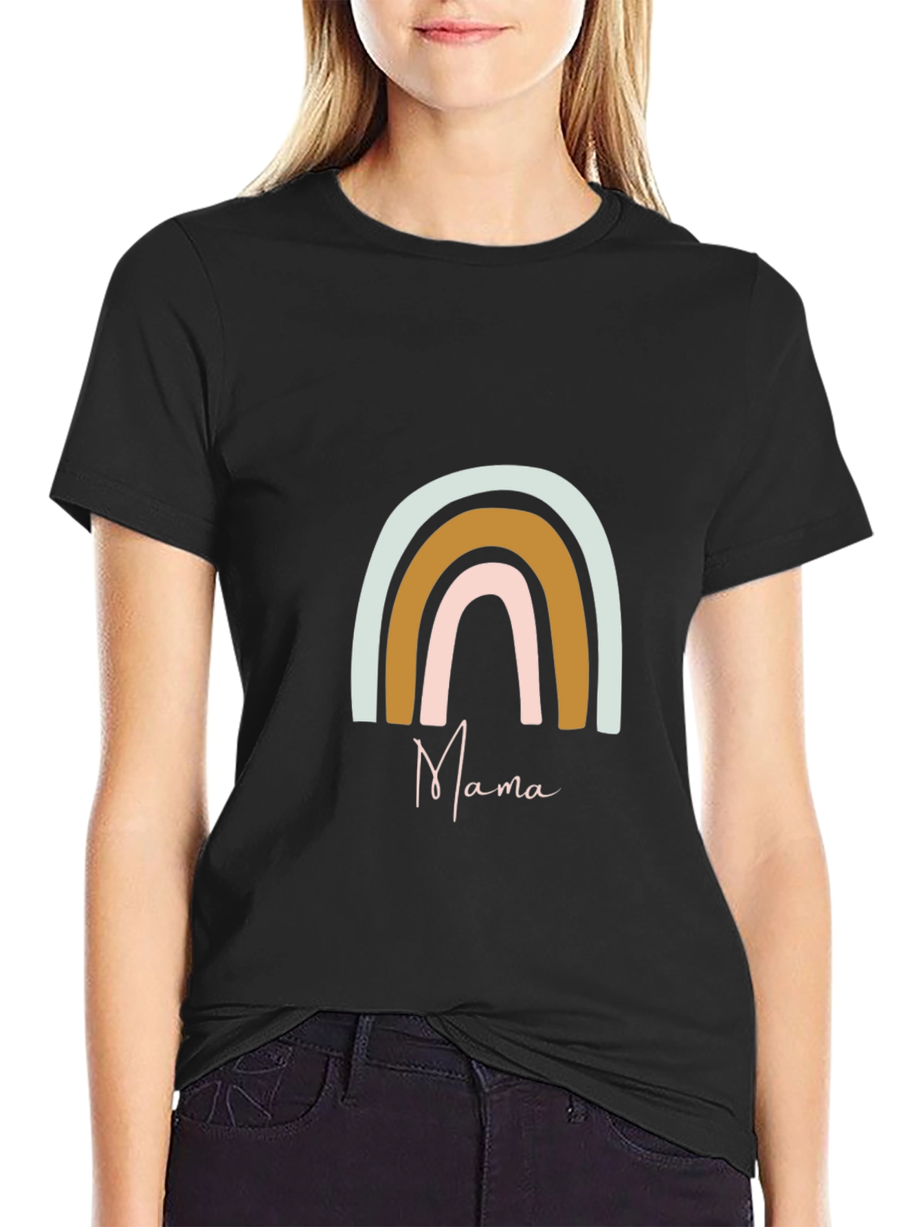 Mama Rainbow Graphic Tee - Soft & Stylish