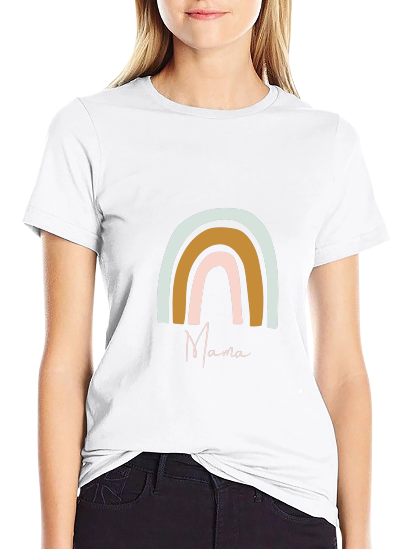 Mama Rainbow Graphic Tee - Soft & Stylish