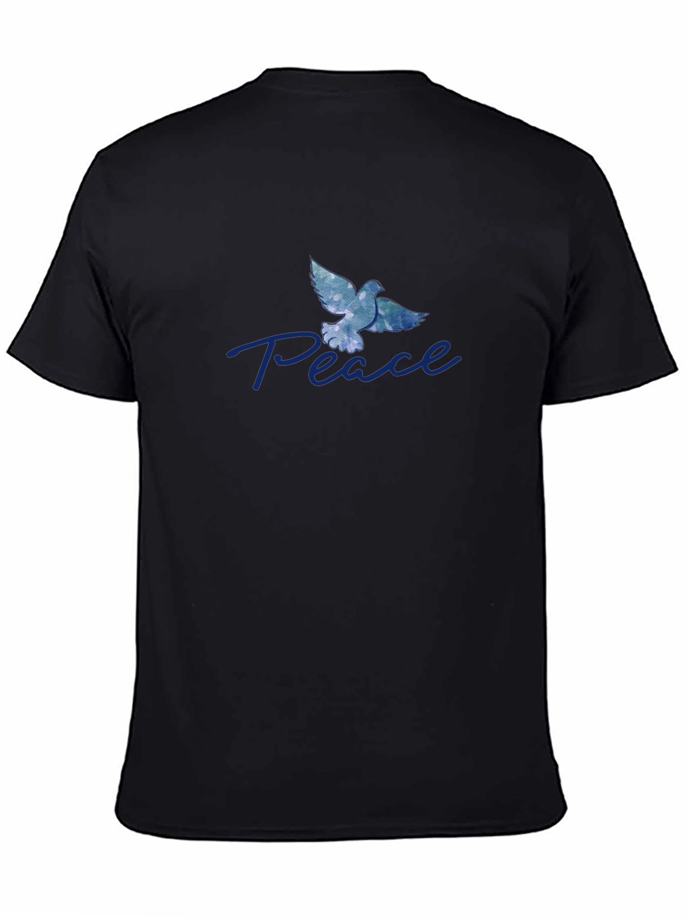Peace Dove Graphic Tee - Soft Black Cotton