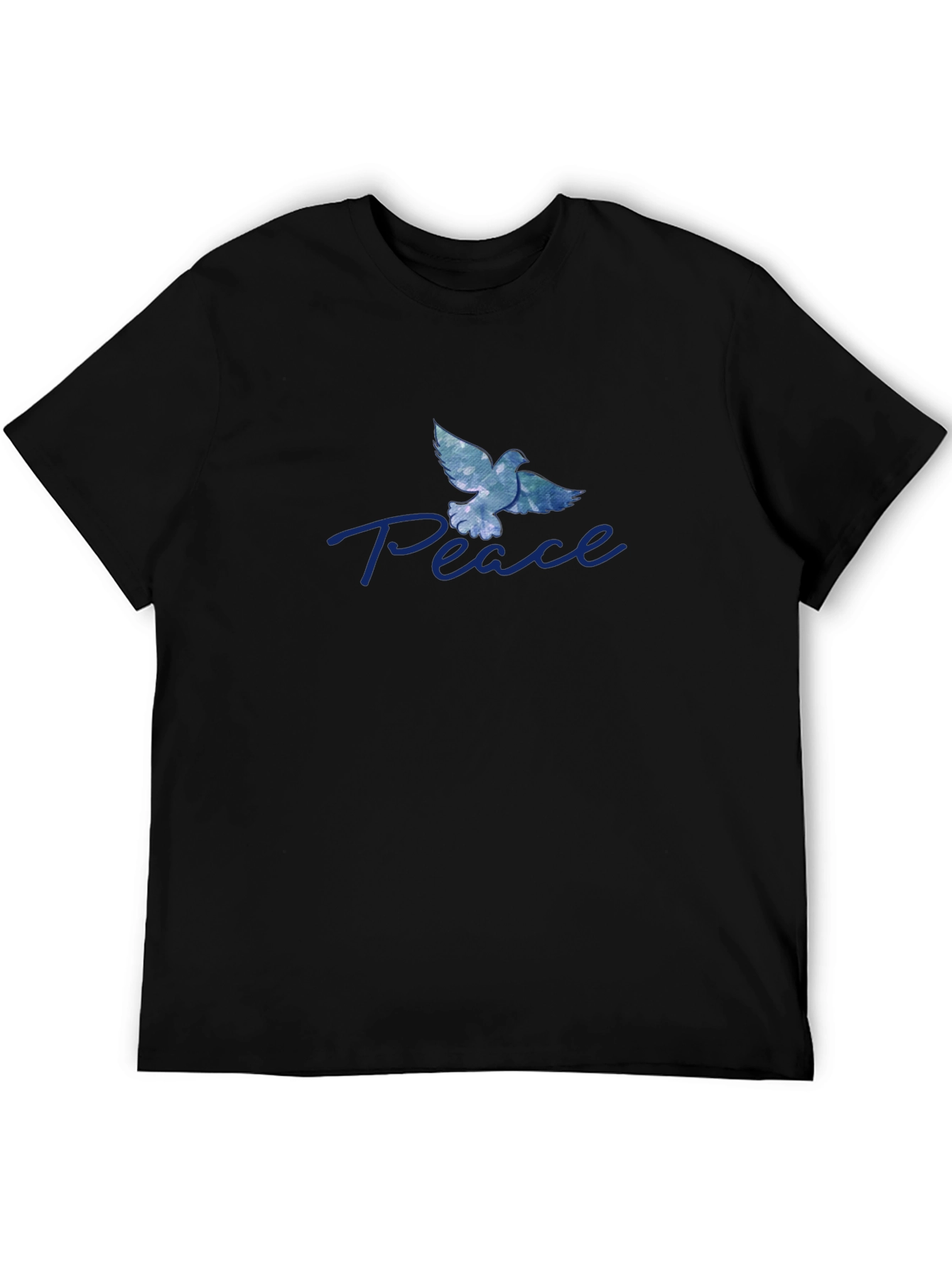 Peace Dove Graphic Tee - Soft Black Cotton