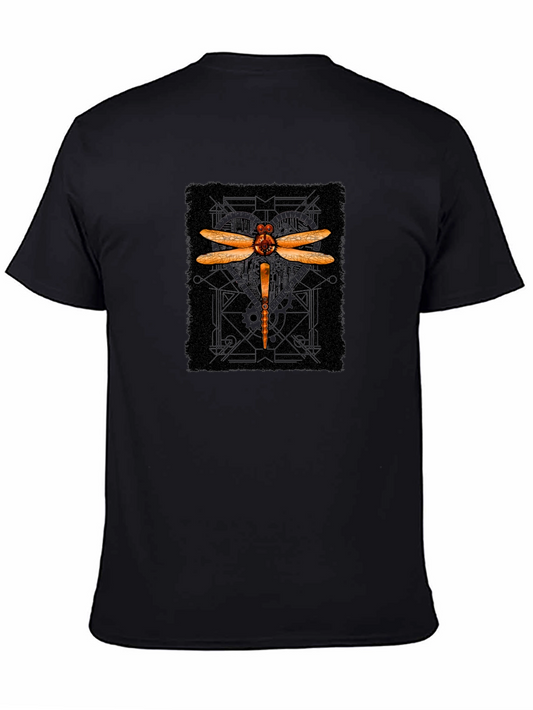 Steampunk Dragonfly Graphic Black T-Shirt