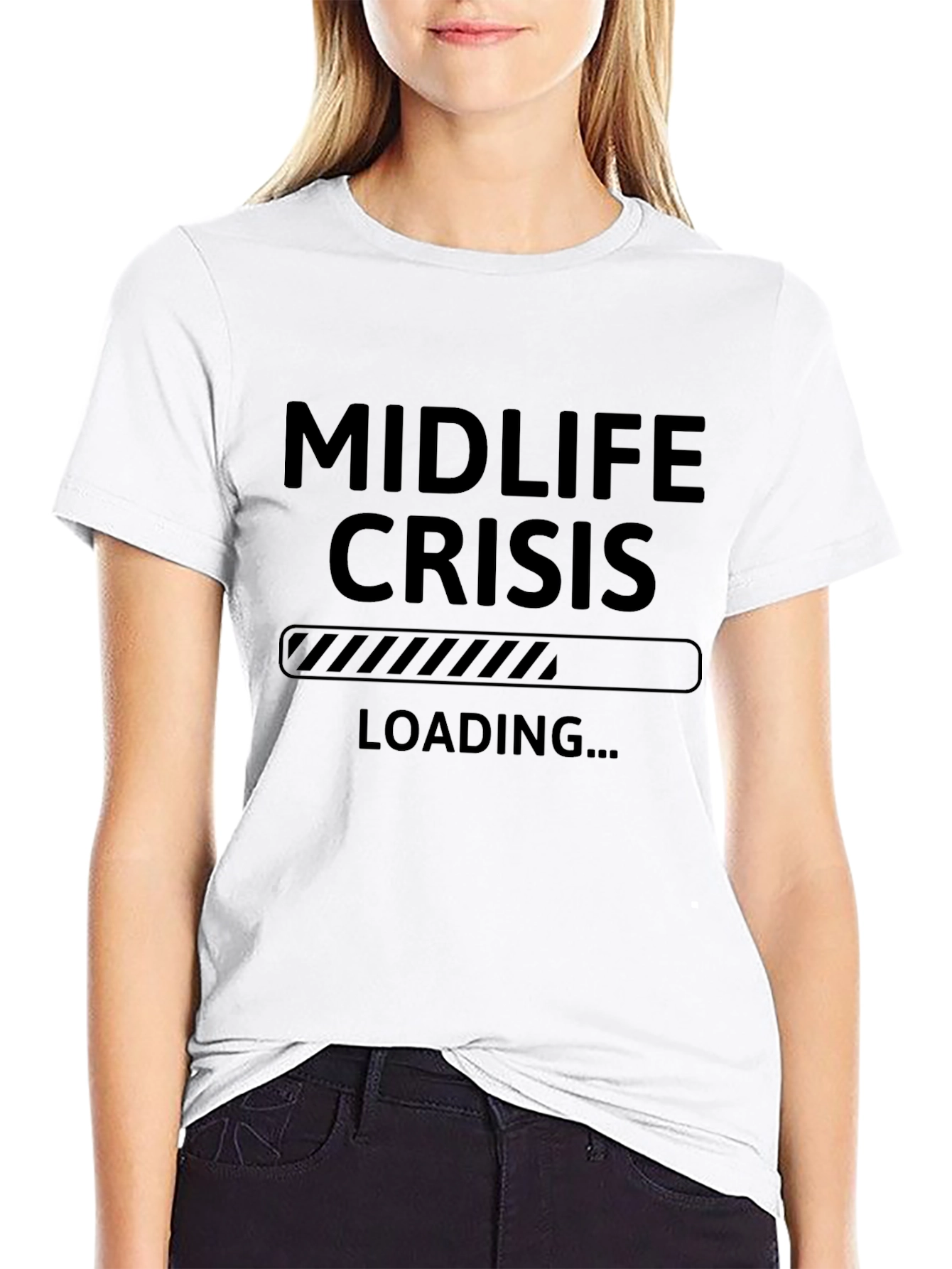Midlife Crisis Loading Mens Black T-Shirt