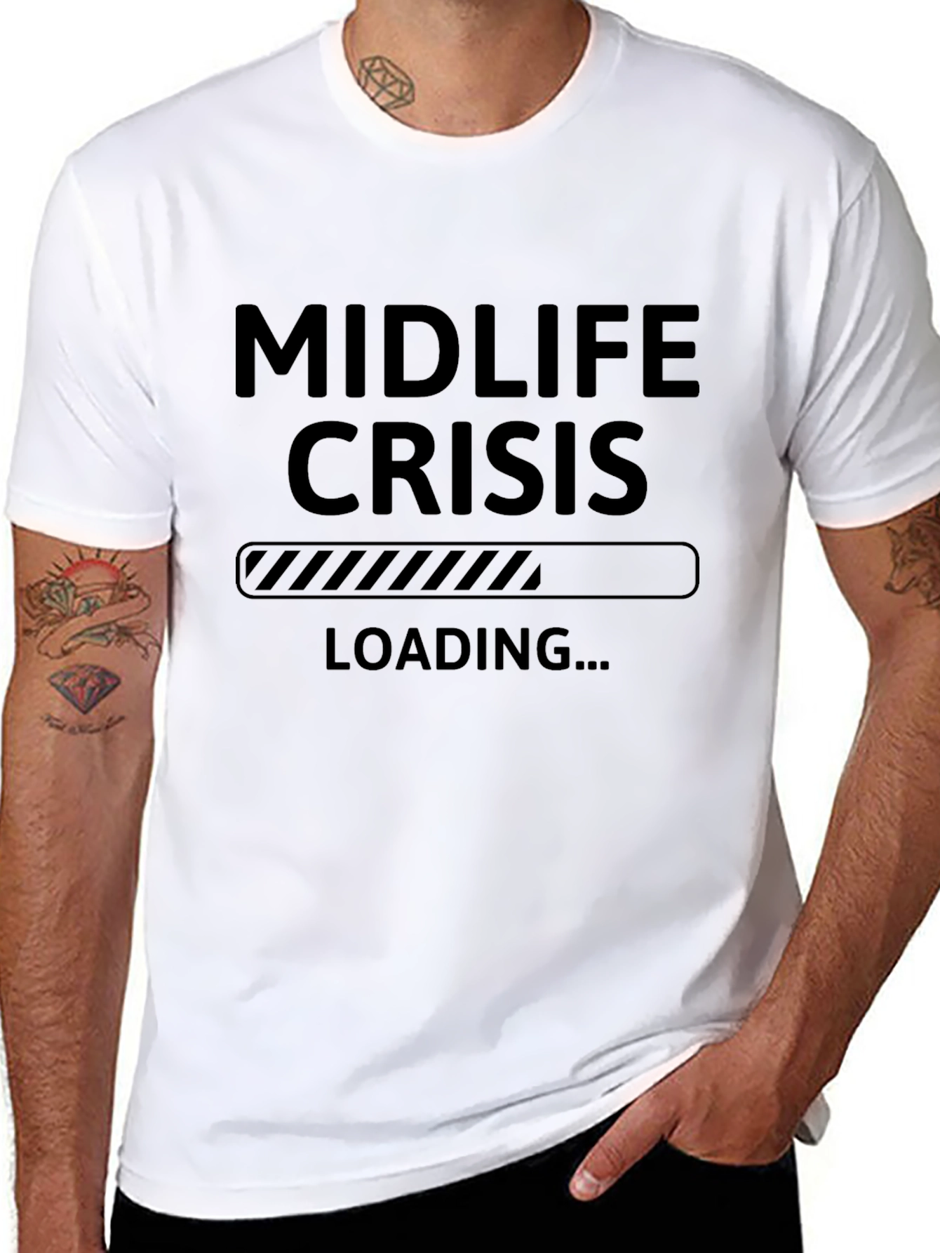 Midlife Crisis Loading Mens Black T-Shirt