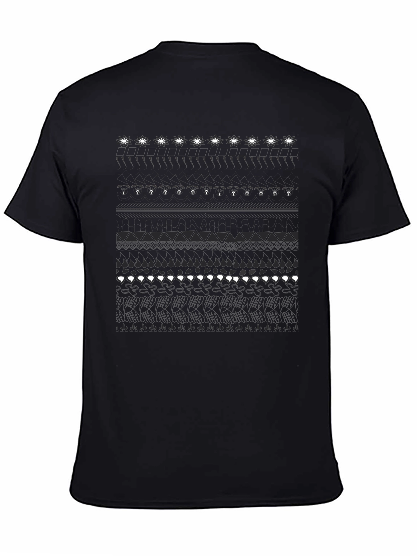 Abstract Pattern Black T-Shirt