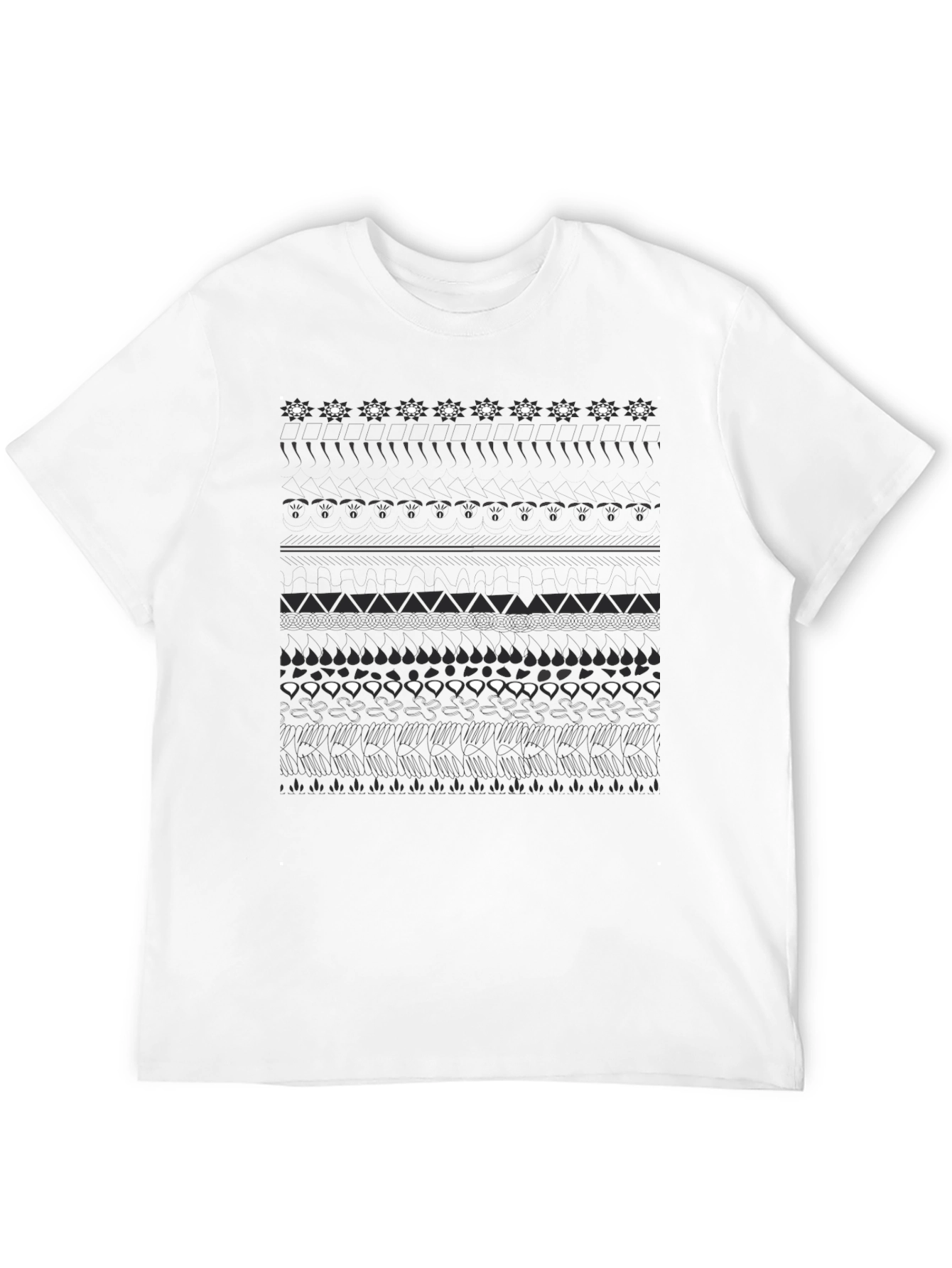 Abstract Pattern Black T-Shirt