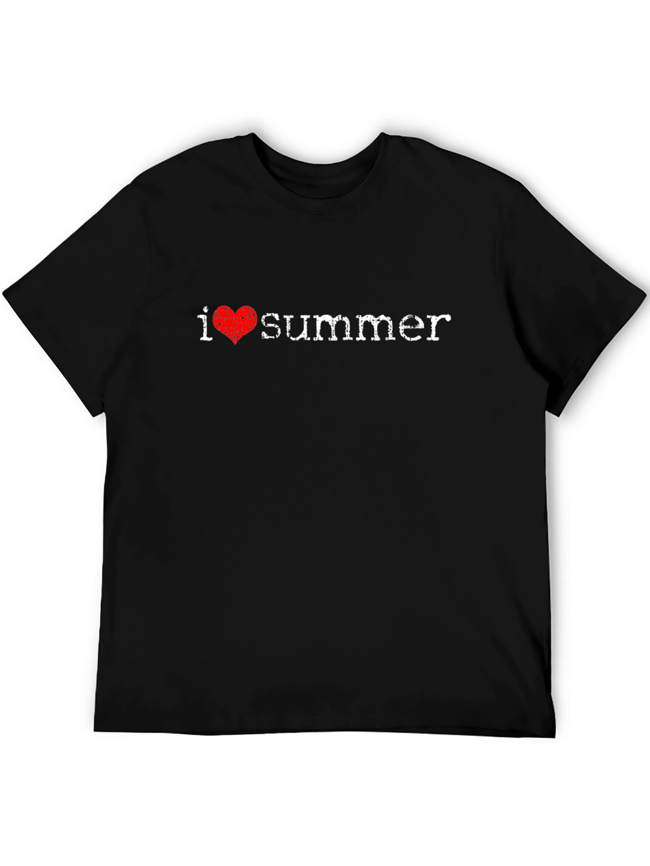 I Heart Summer Black Cotton T-Shirt