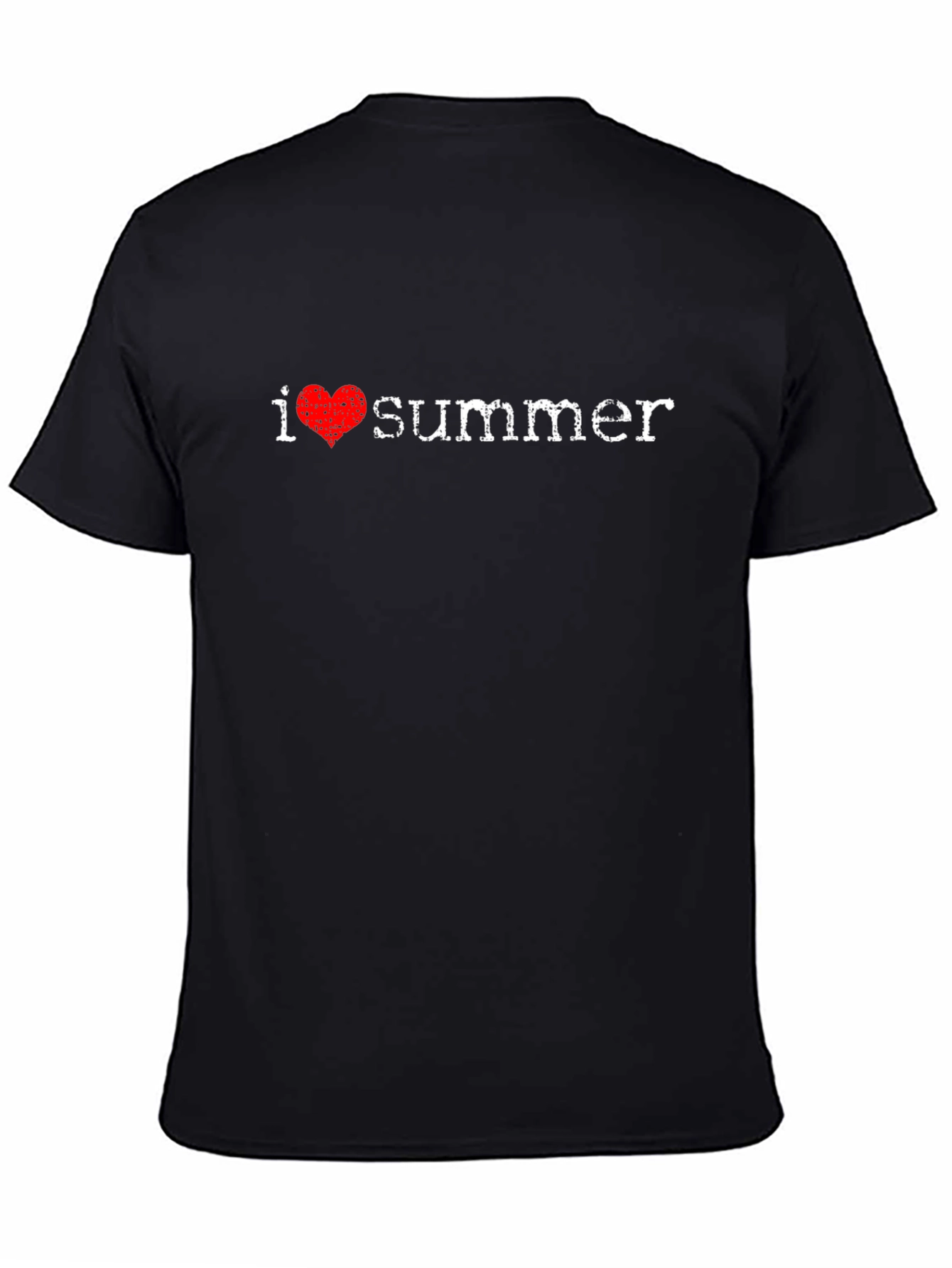 I Heart Summer Black Cotton T-Shirt